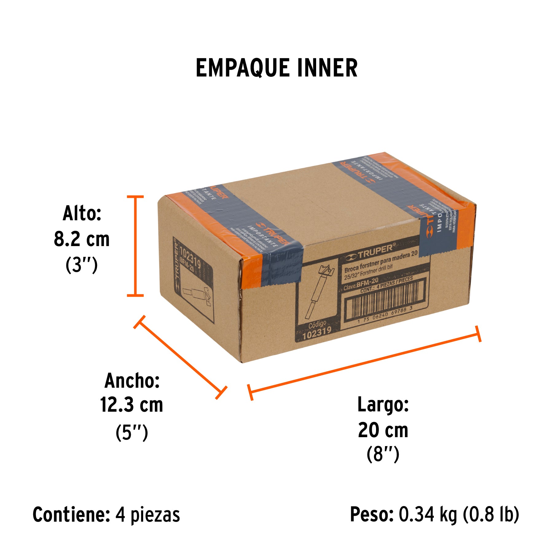 Broca forstner 20 mm para madera, Truper