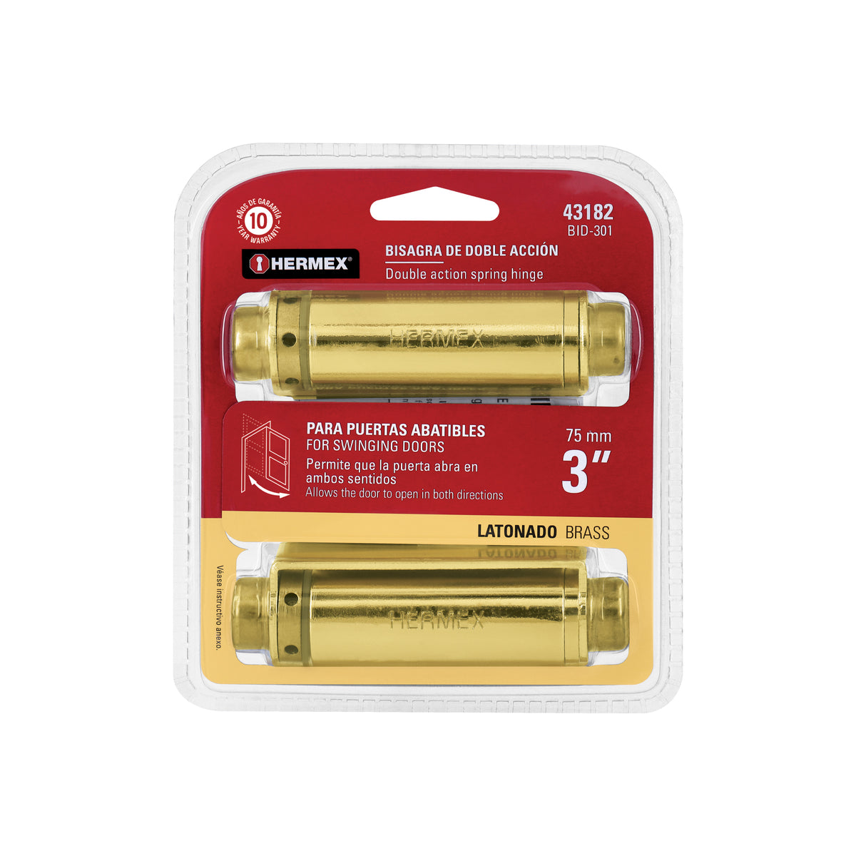 Bisagra doble acción 3", latón