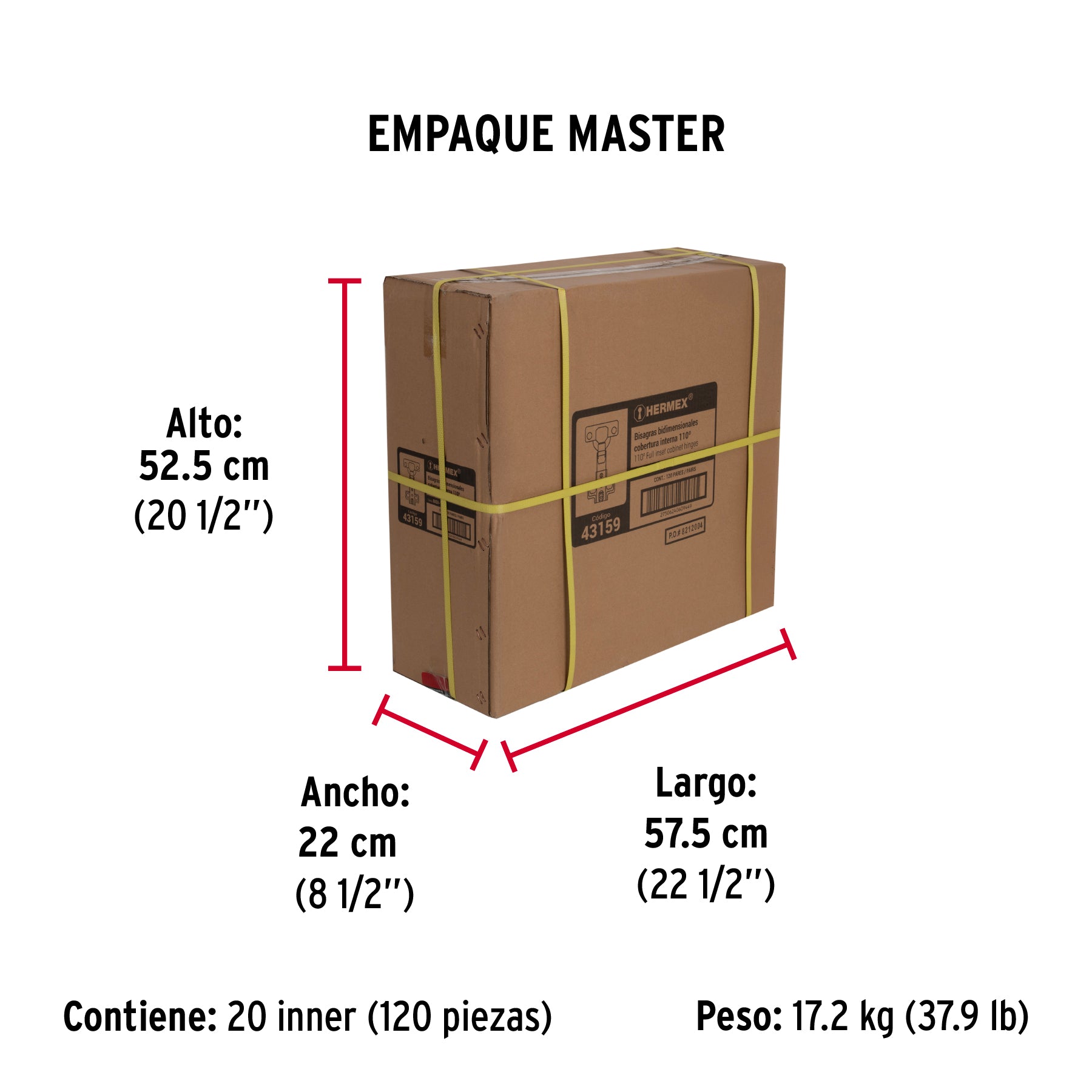 Bisagras bidimensional, 110°, cobertura interna, bolsa 2pzas