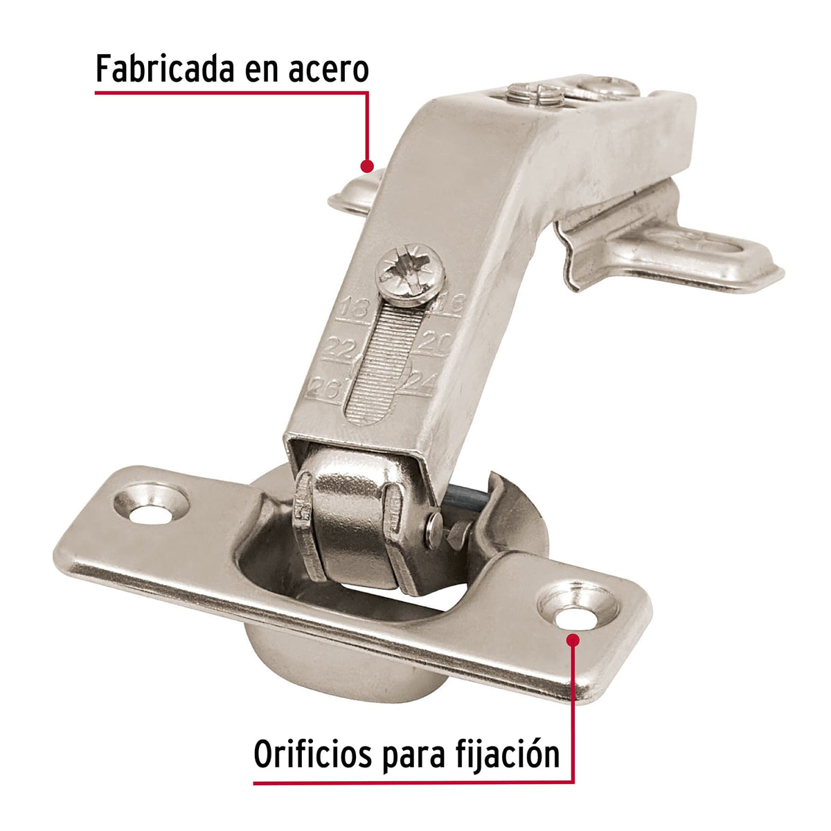 Bisagras bidimensional, 135°, bolsa 2 piezas