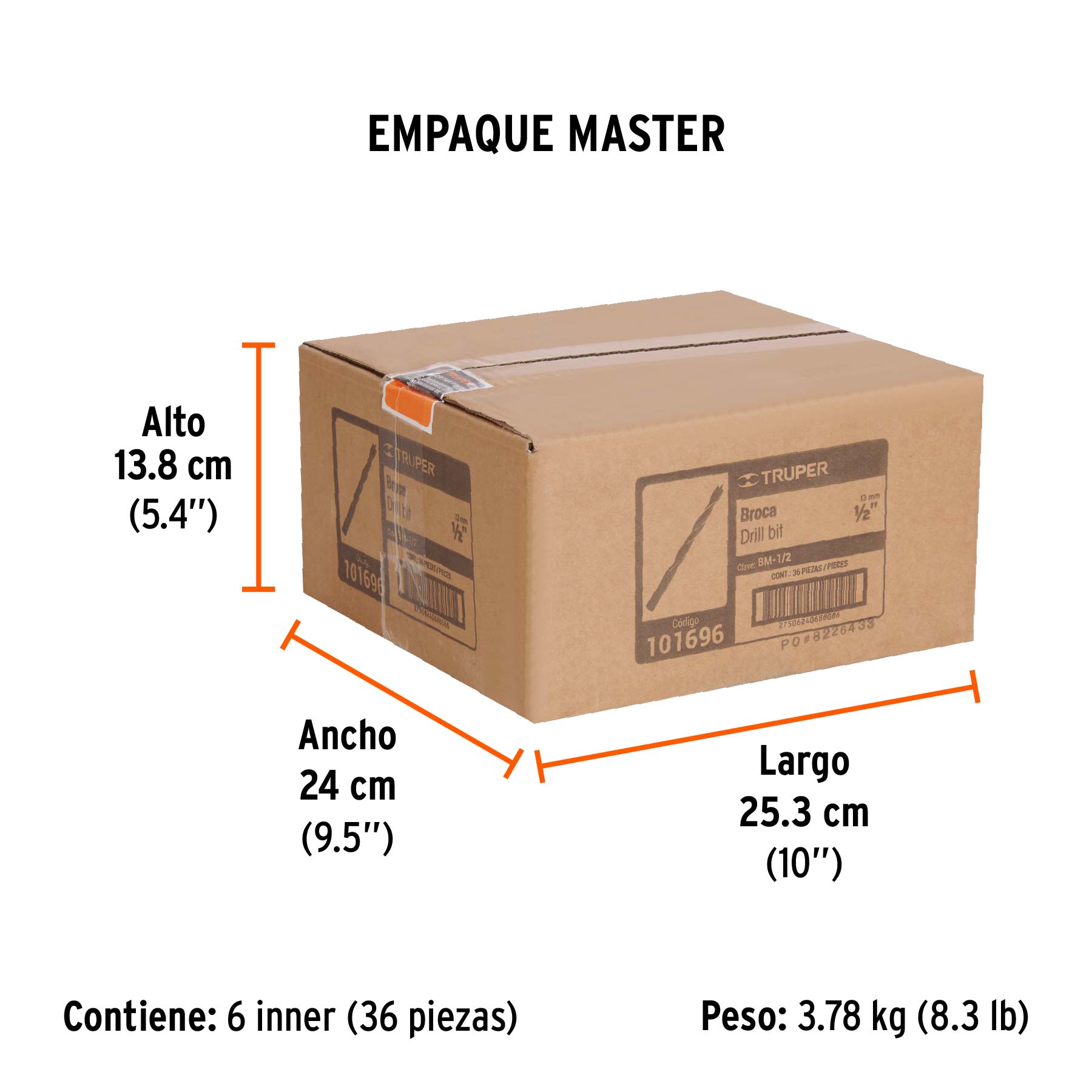 Broca para madera 1/2'