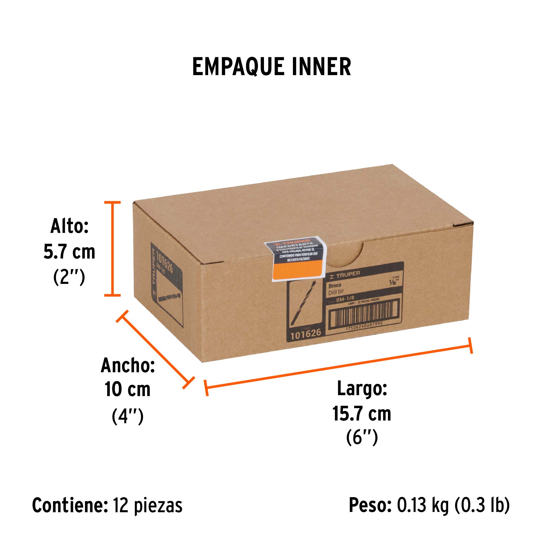 Broca para madera 1/8'
