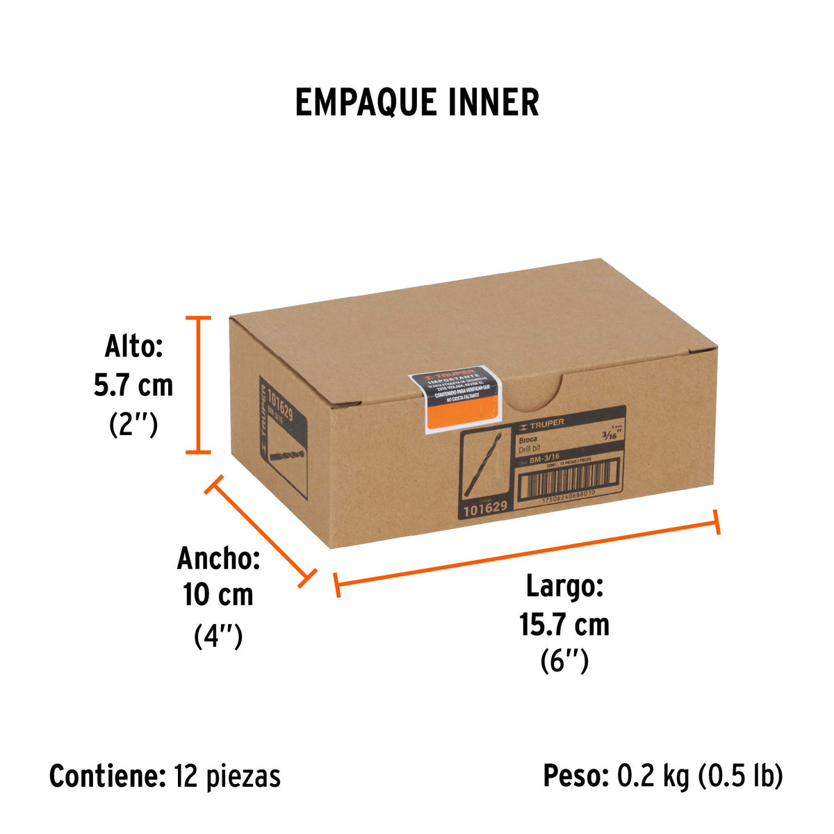 Broca para madera 3/16'