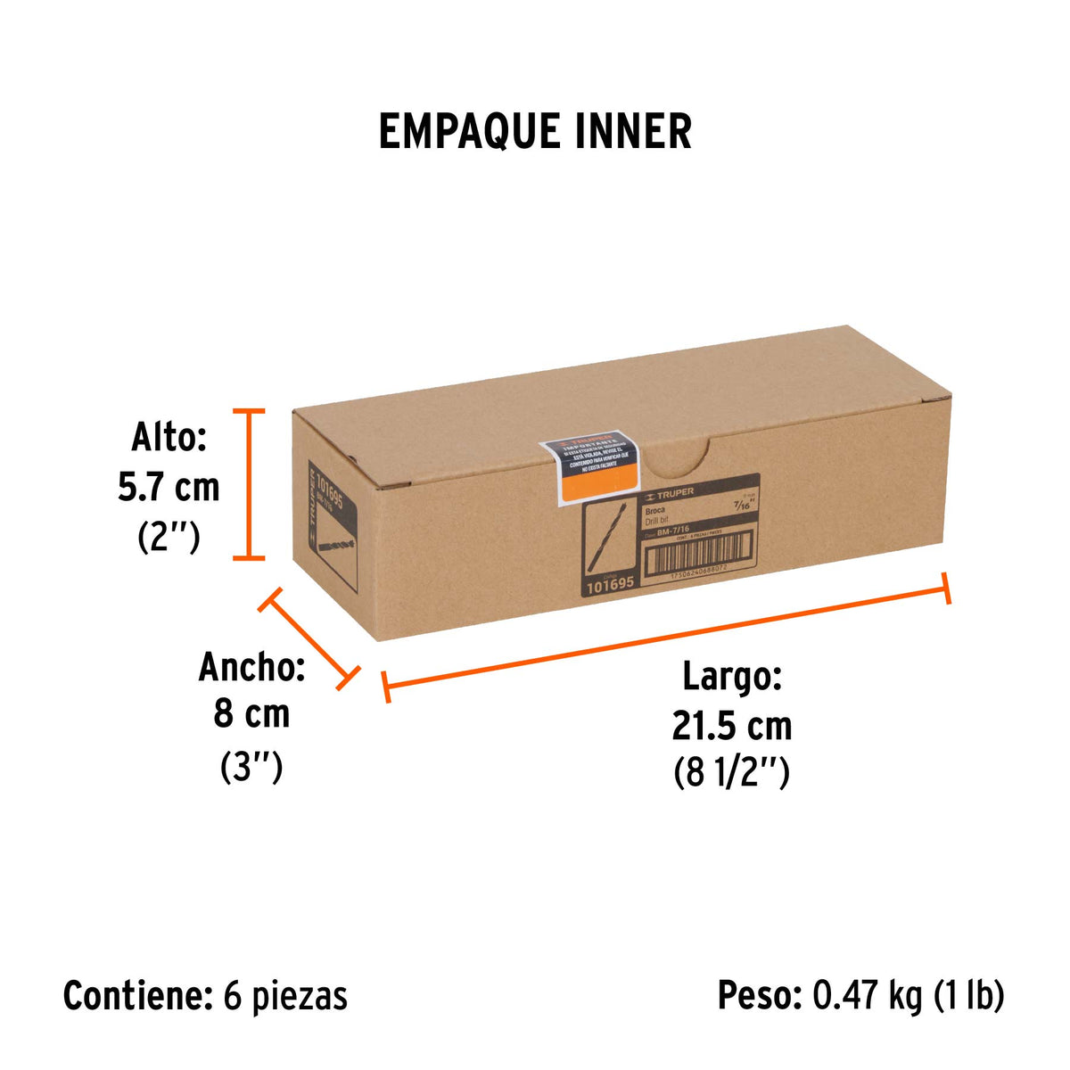 Broca para madera 7/16'