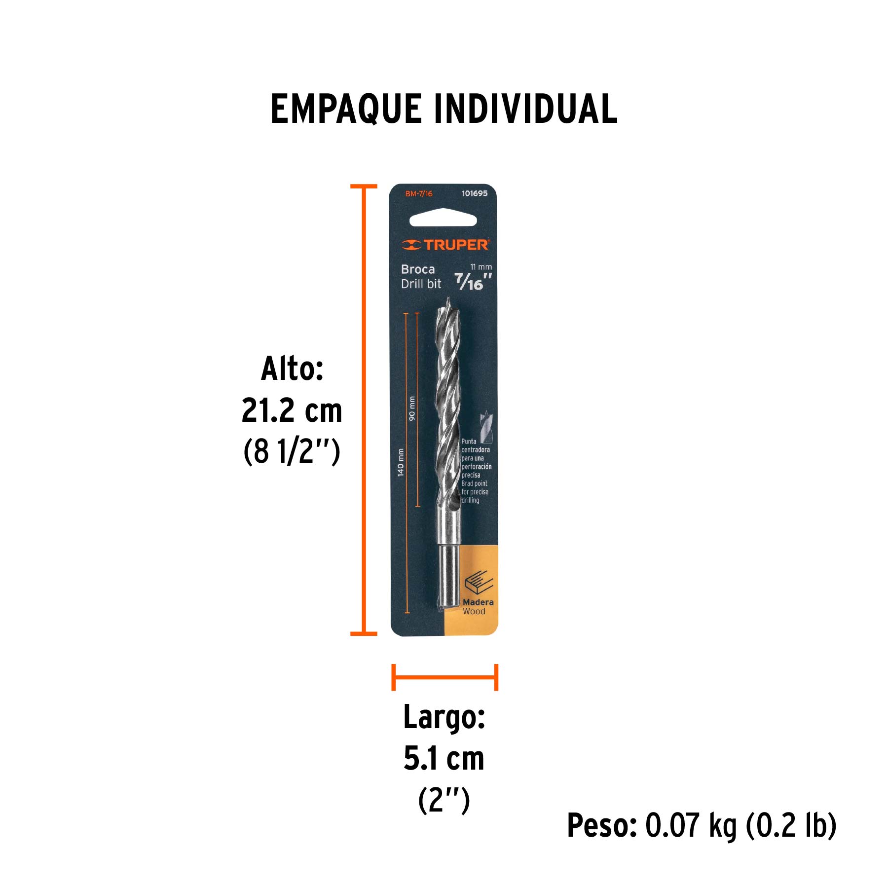 Broca para madera 7/16'
