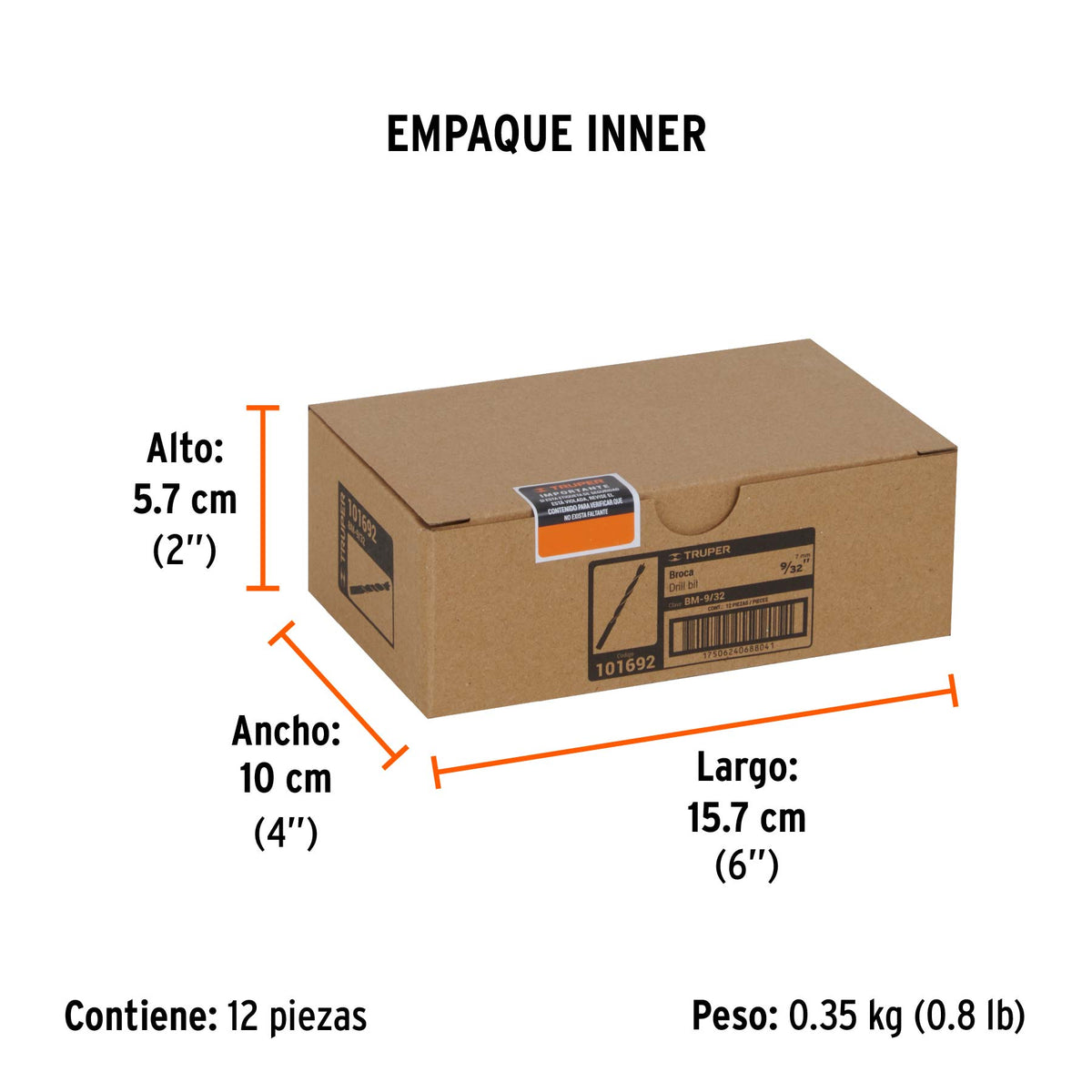 Broca para madera 9/32'