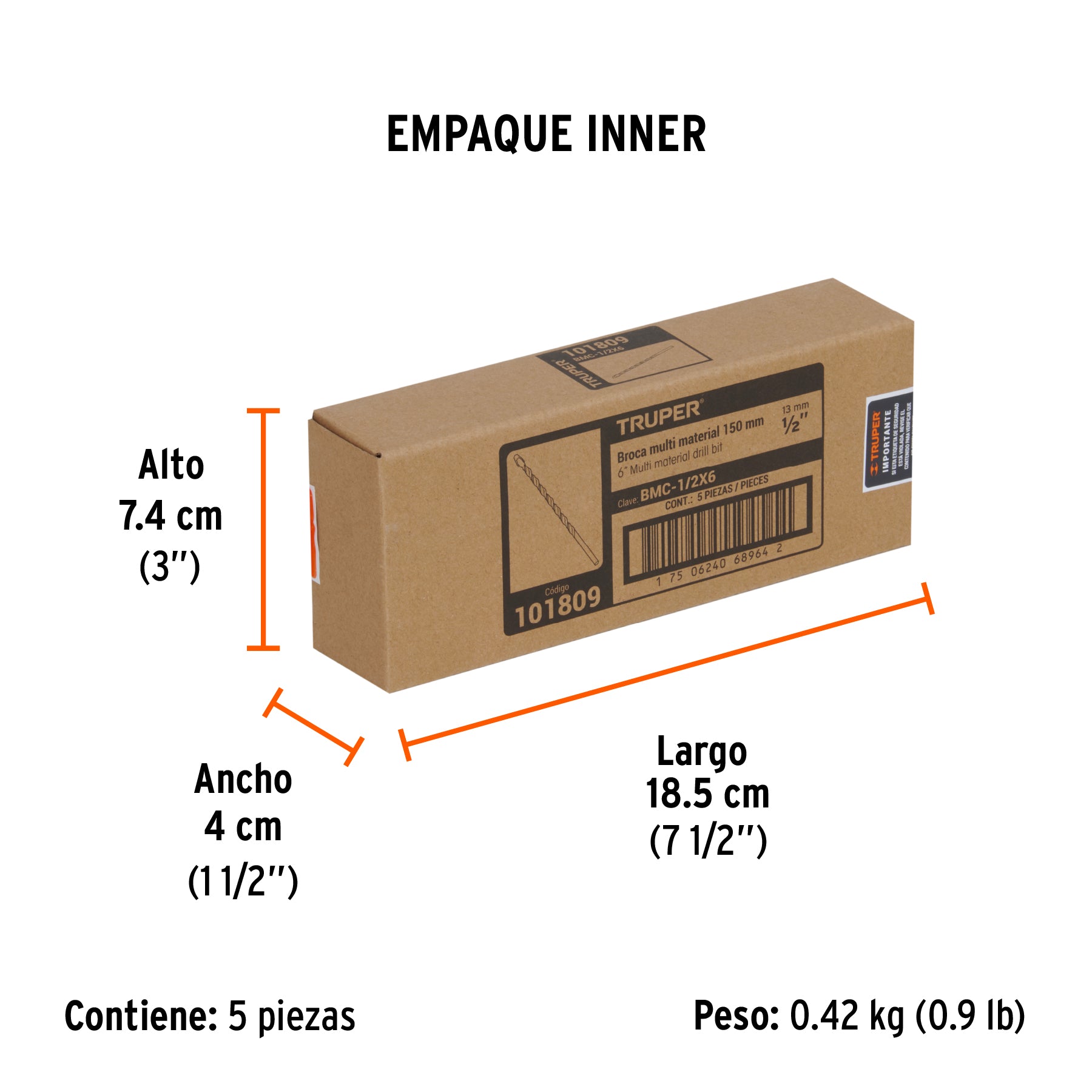 Broca multimaterial 1/2 x 6'