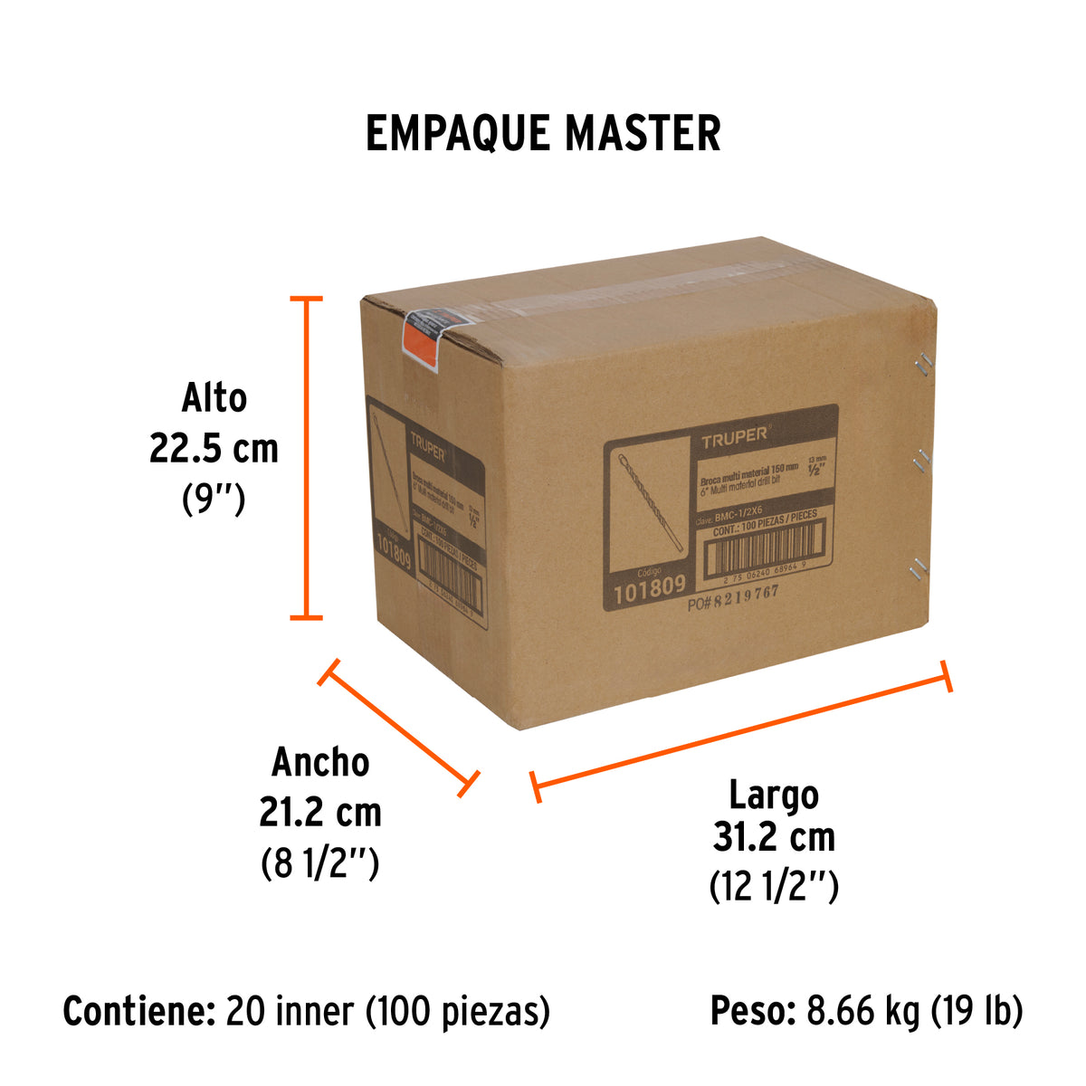 Broca multimaterial 1/2 x 6'