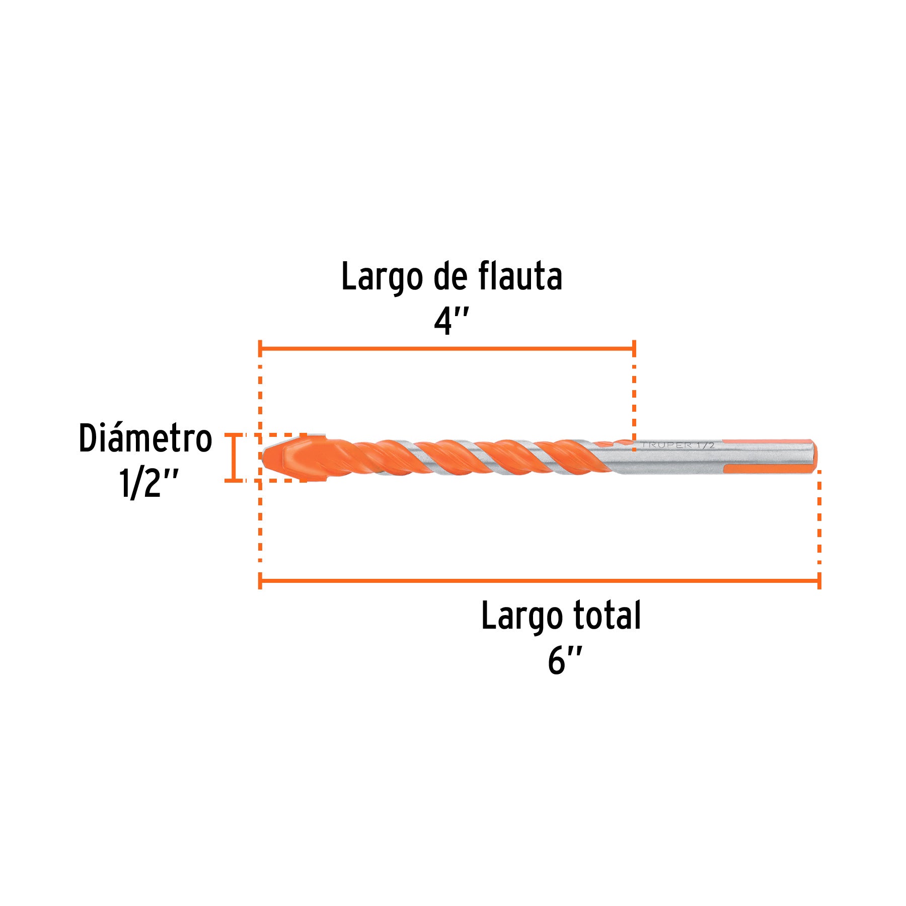 Broca multimaterial 1/2 x 6'