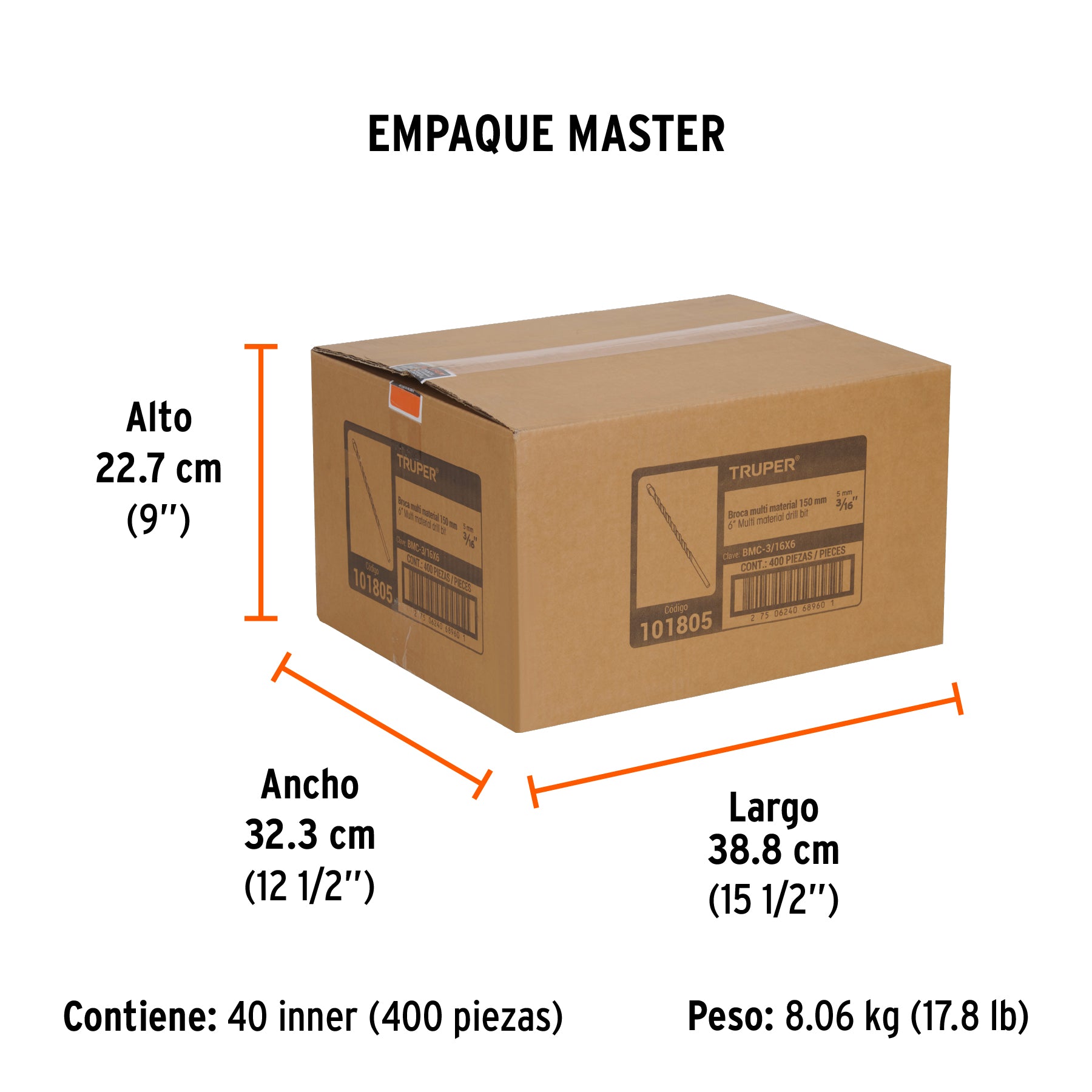 Broca multimaterial 3/16 x 6'