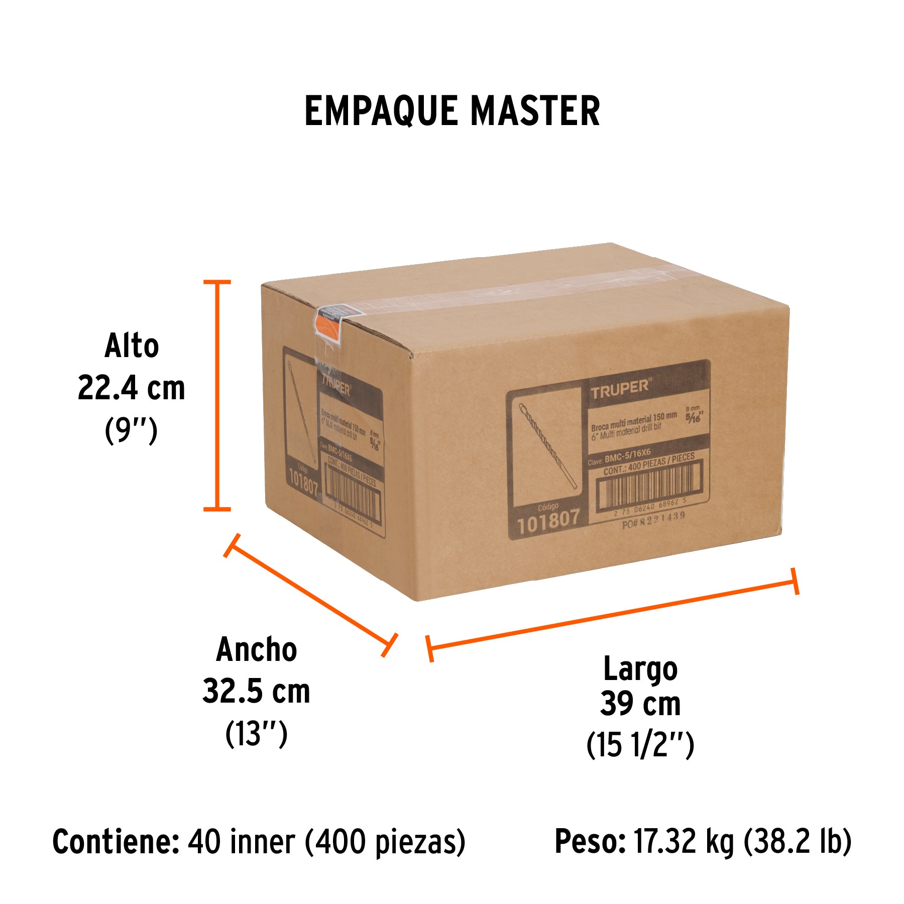 Broca multimaterial 5/16 x 6'