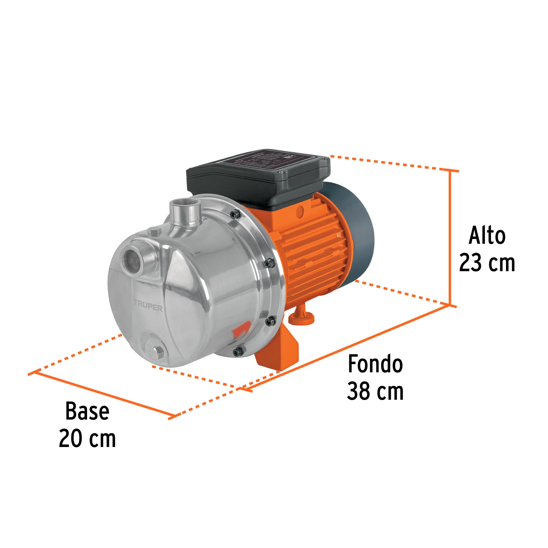 Bomba eléctrica tipo jet para agua,acero inoxidable,1-1/2 HP