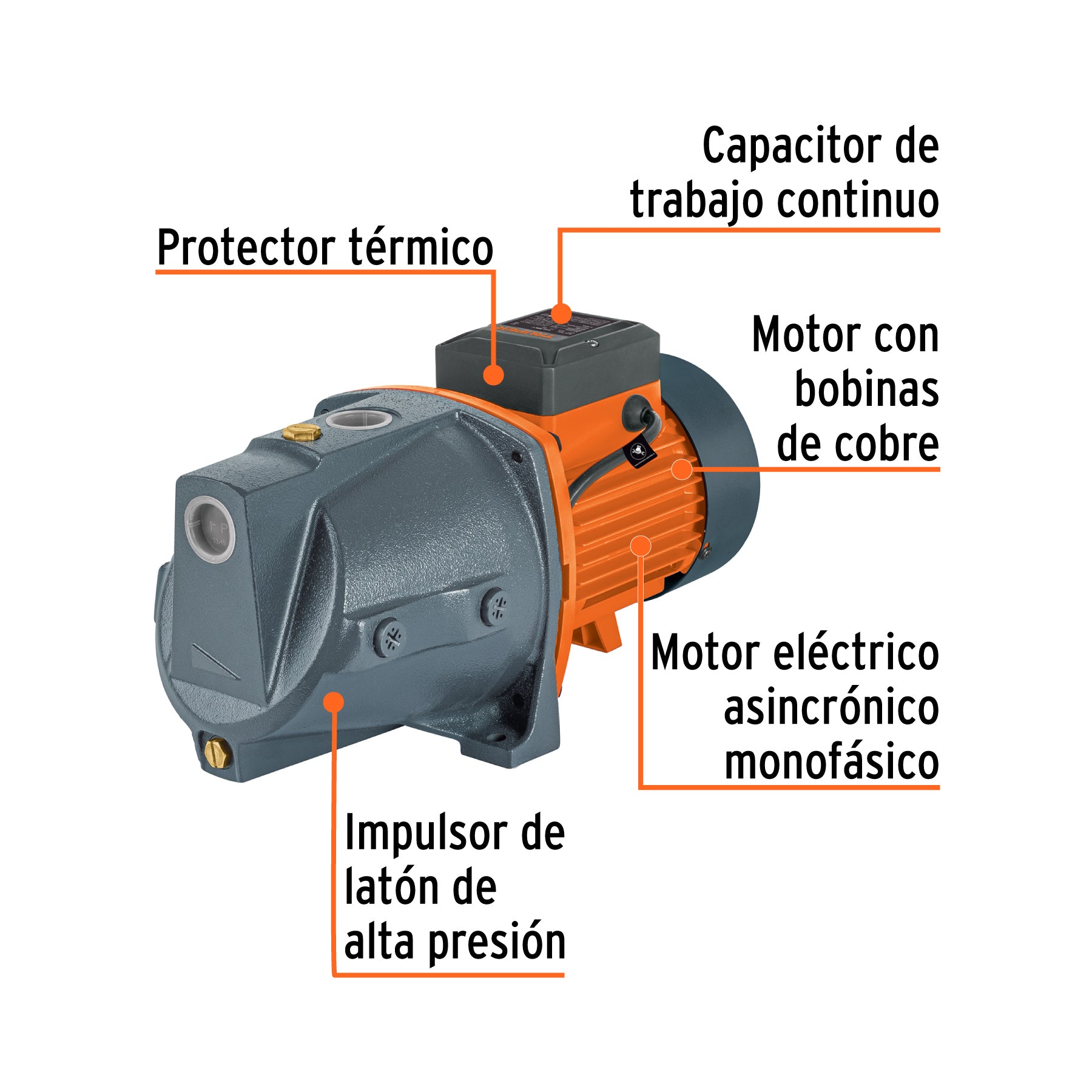Bomba eléctrica para agua tipo jet 1-1/2 HP