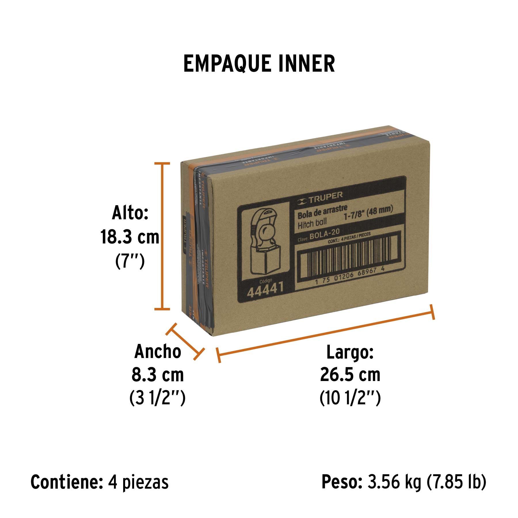 Bola de arrastre, capacidad 2000 lb