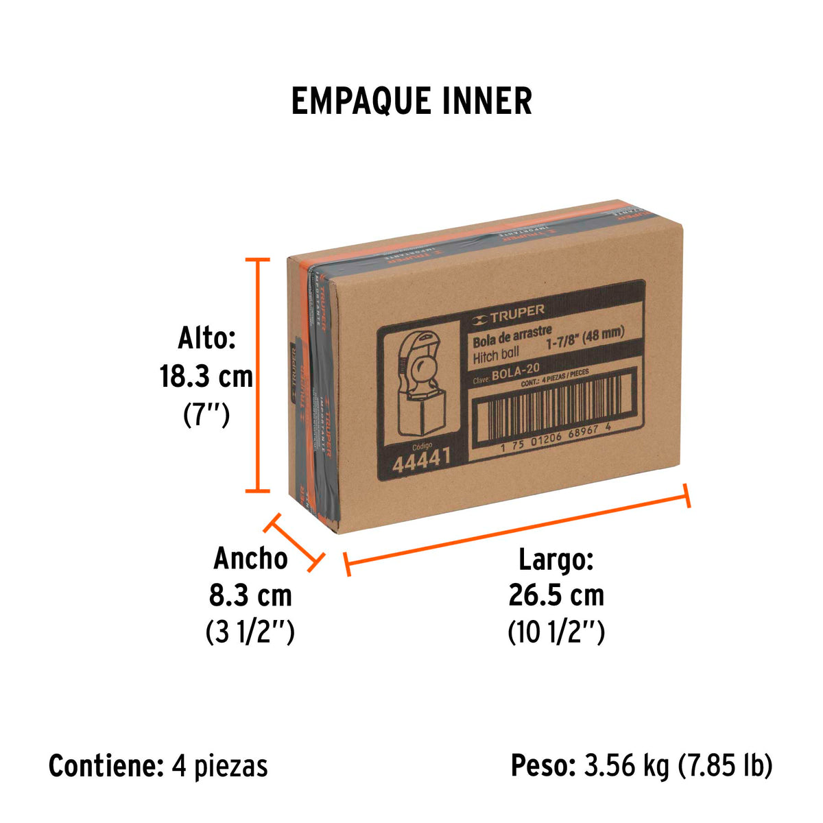 Bola de arrastre, capacidad 2000 lb