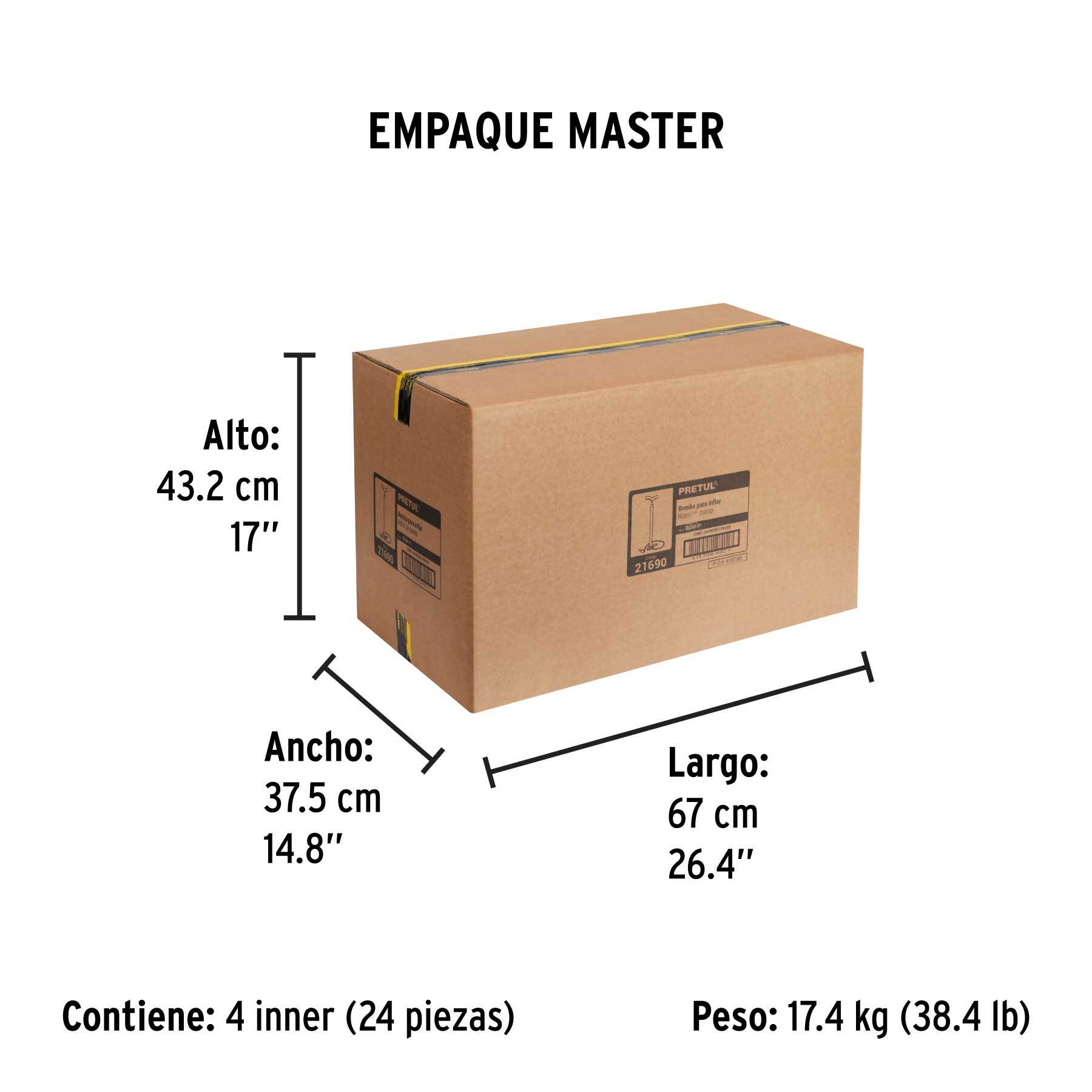 Bomba para inflar de 23", Pretul