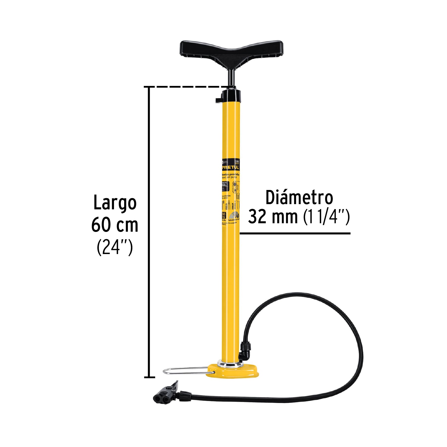 Bomba para inflar de 23", Pretul