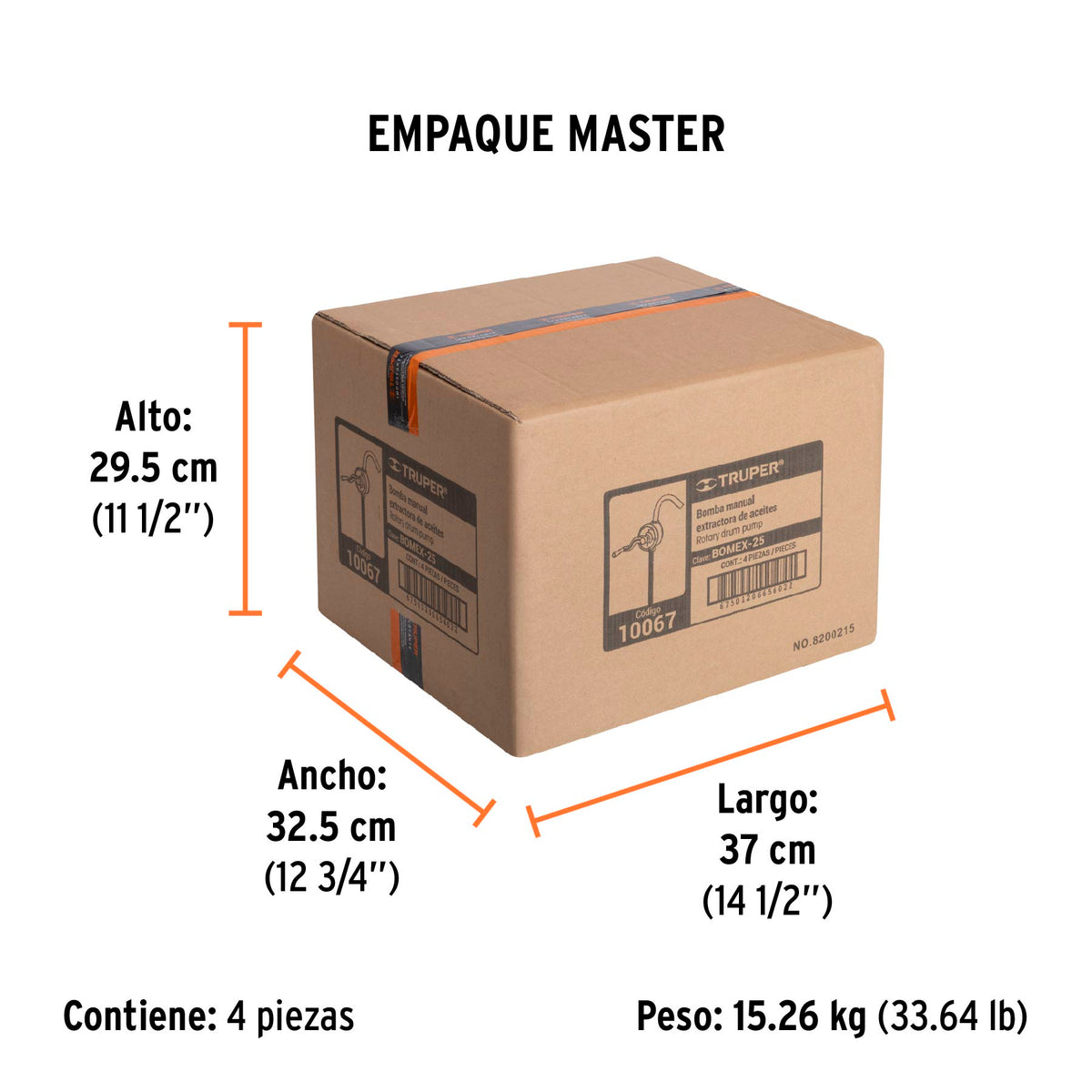 Bomba manual de extracción, 25 lts