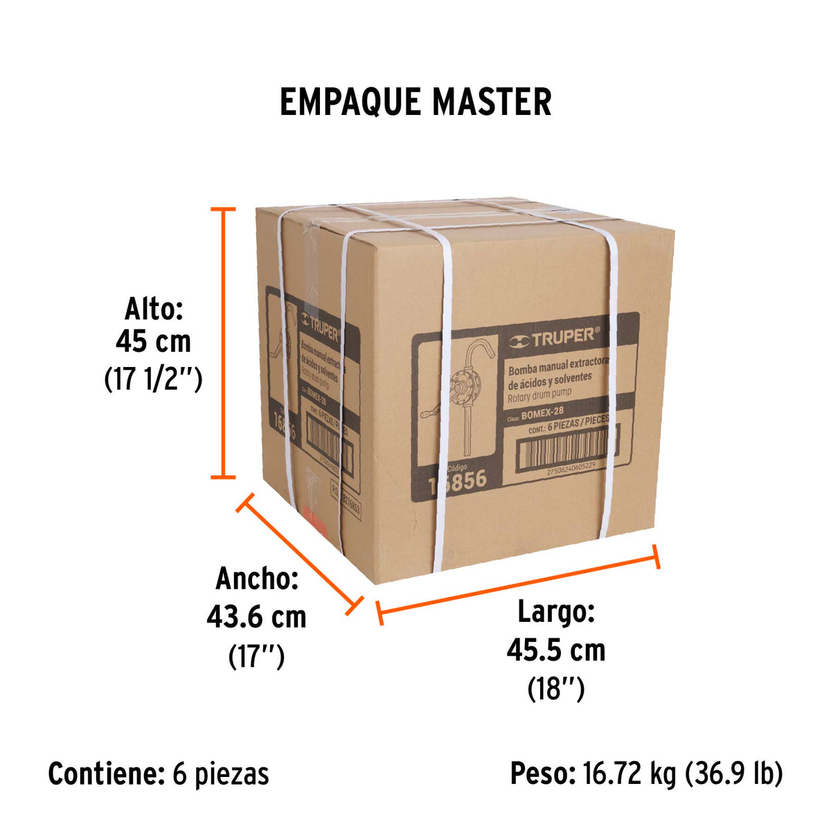 Bomba manual de extracción, 28 lts