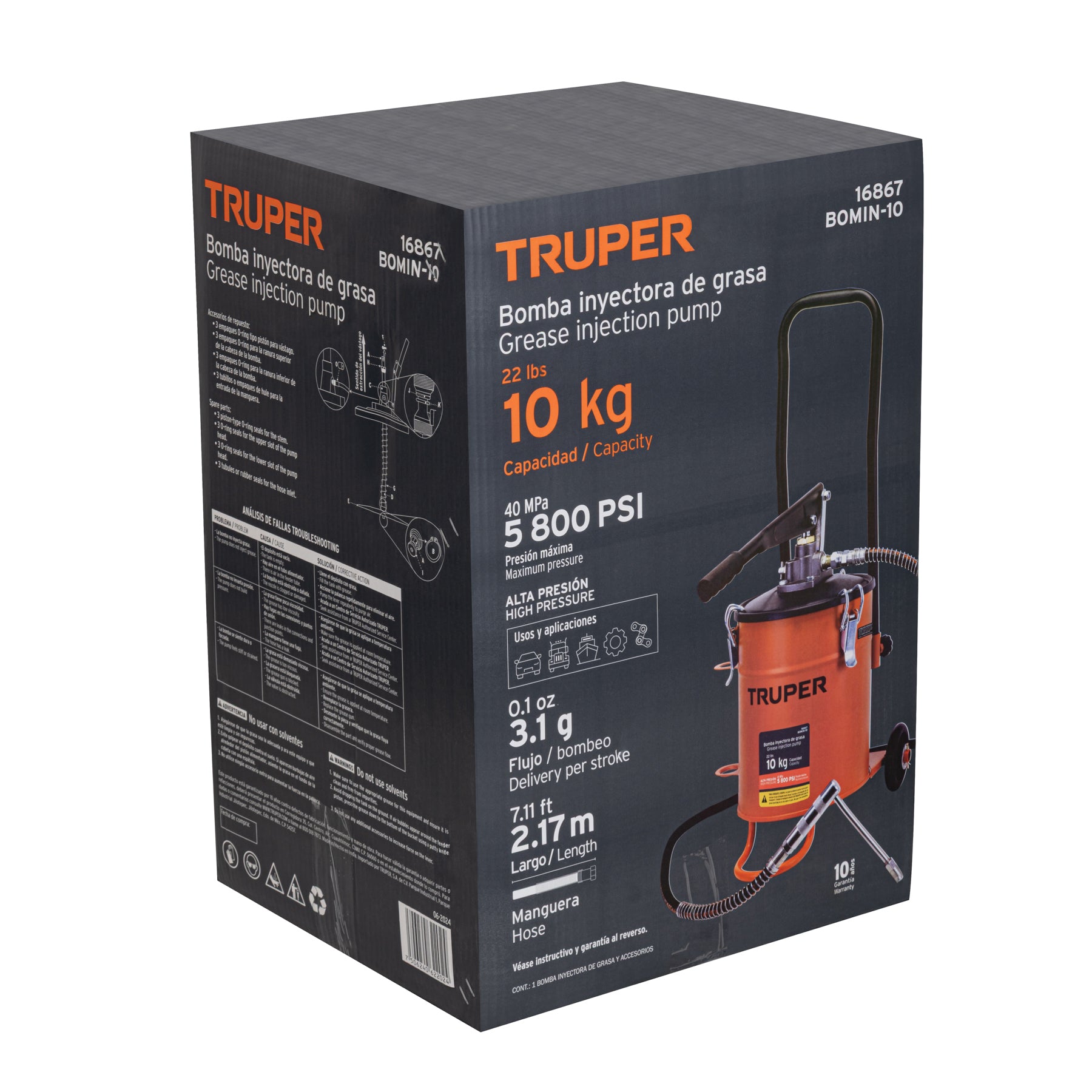 Bomba inyectora de grasa 10 kg