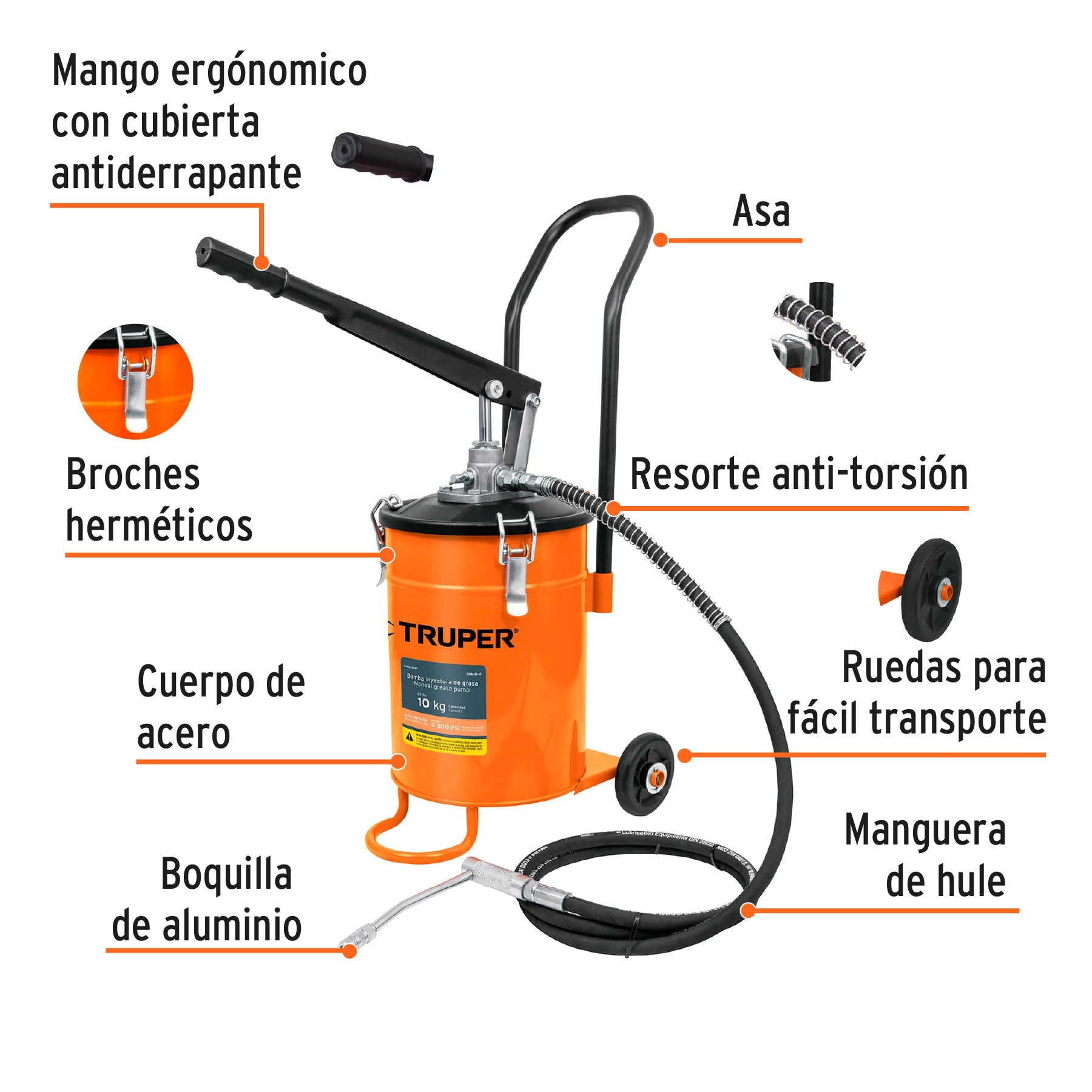 Bomba inyectora de grasa 10 kg