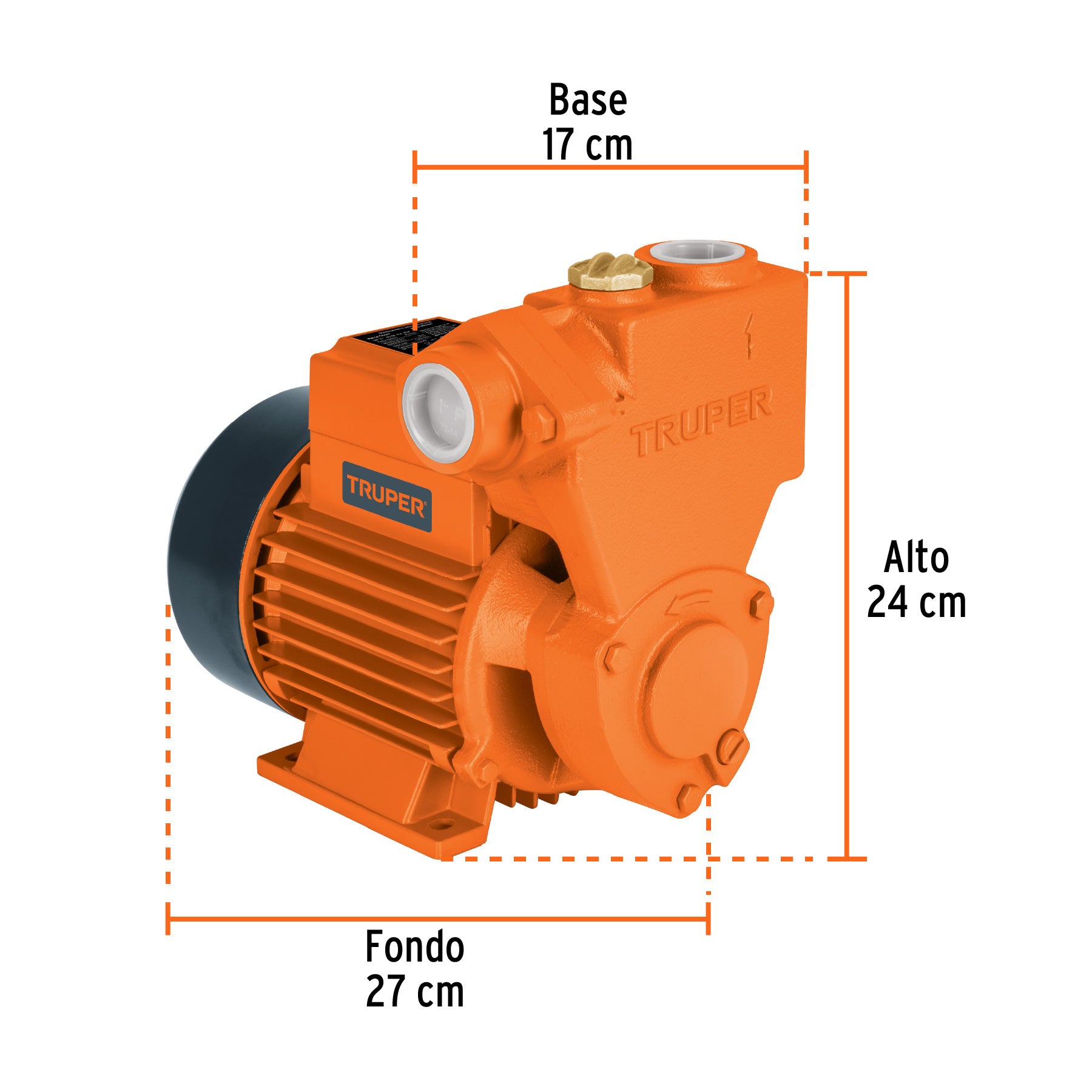 Bomba eléctrica periférica autocebante para agua, 3/4 Hp