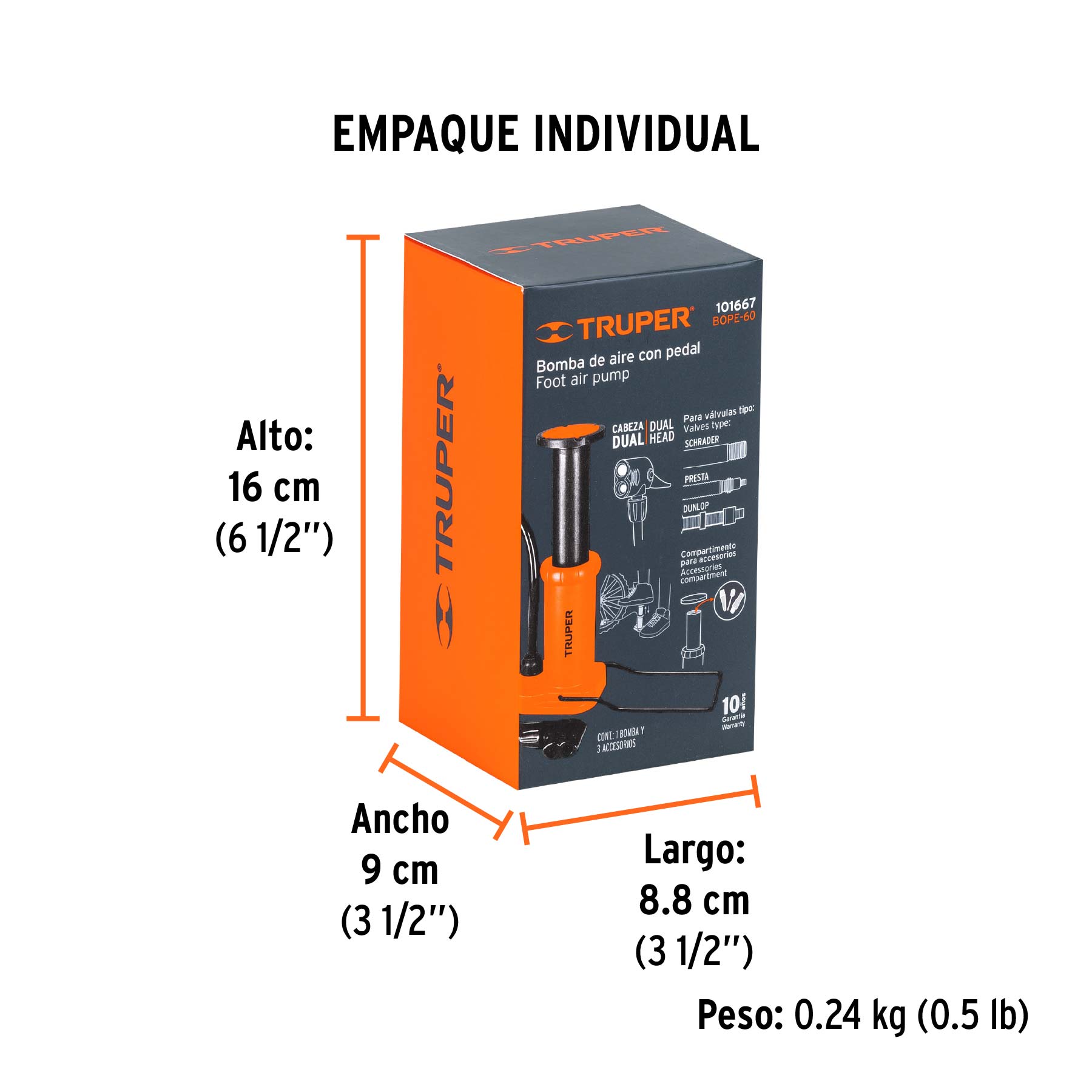 Bomba de pedal 60 PSI