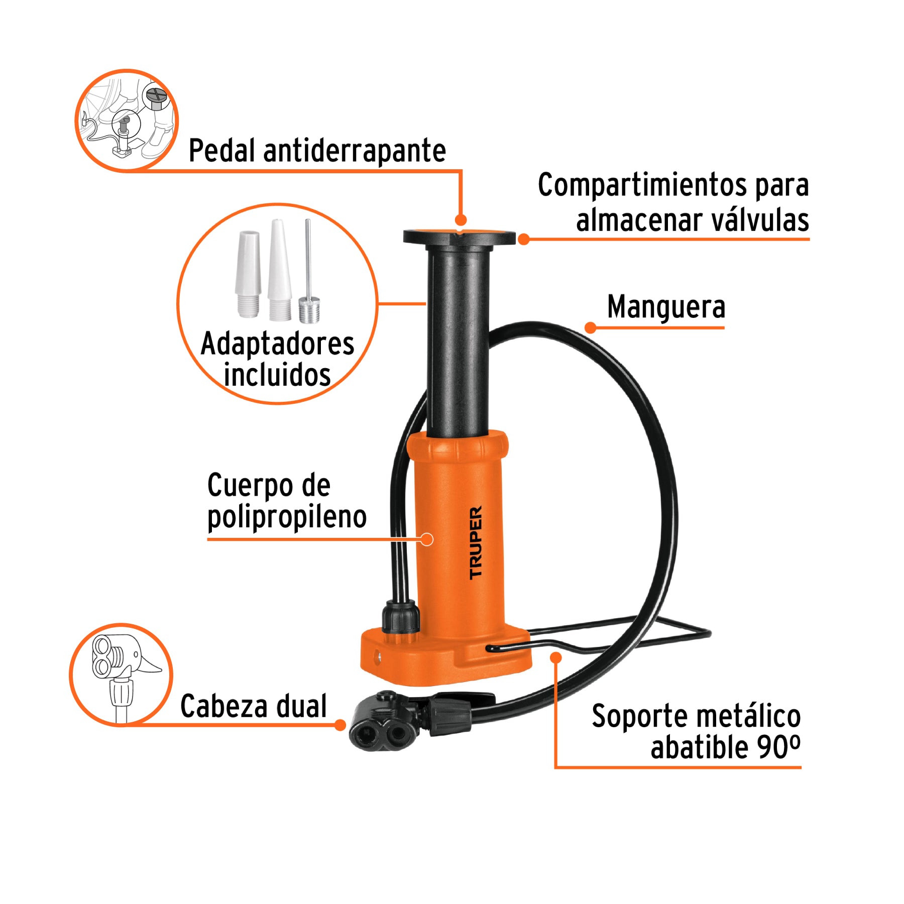 Bomba de pedal 60 PSI