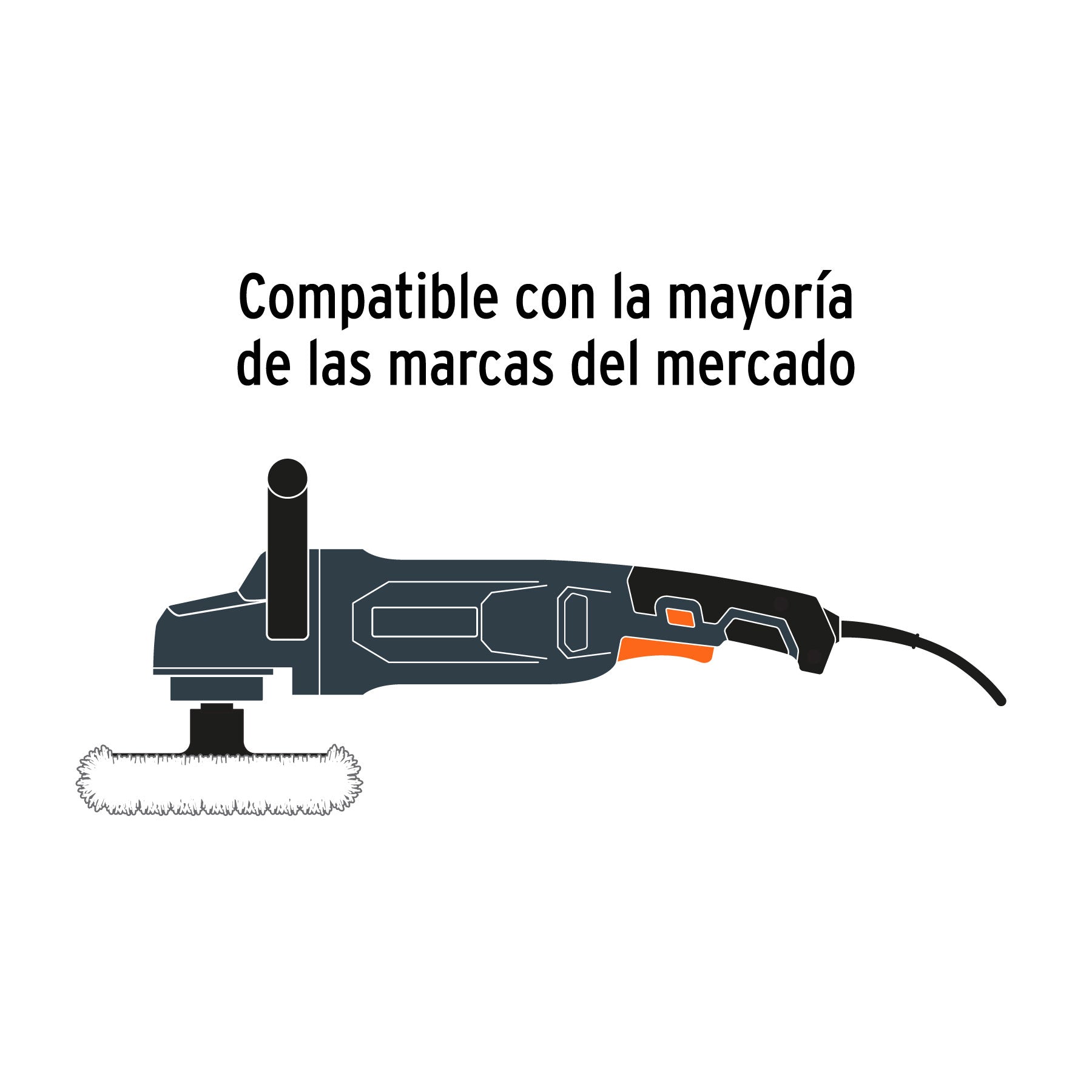Borla p/pulir de lana de 5' hook and loop, TRUPER