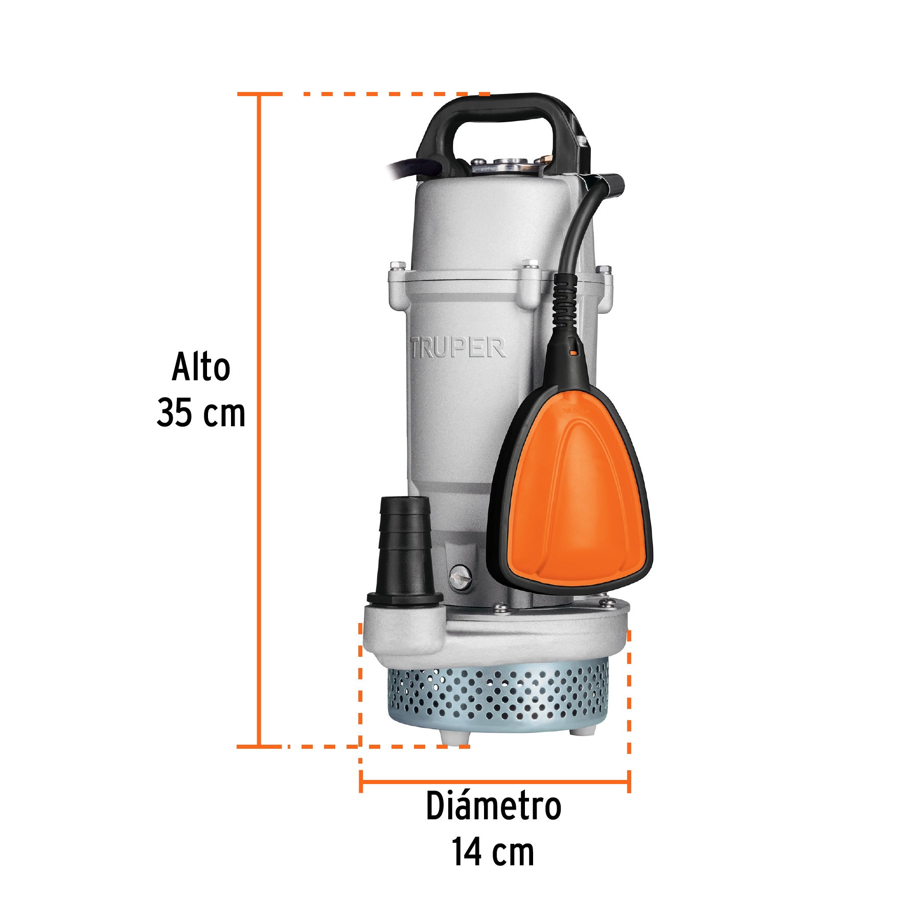Bomba sumergible metálica para agua limpia uso rudo 1/2 HP