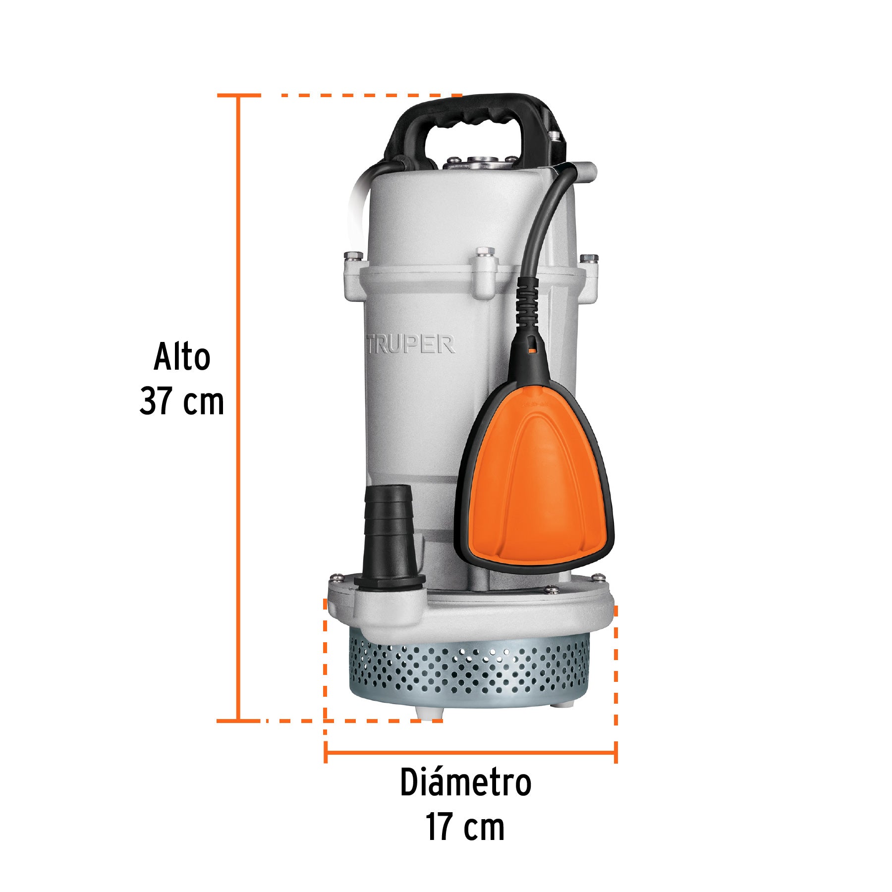 Bomba sumergible metálica para agua limpia uso rudo 1 HP