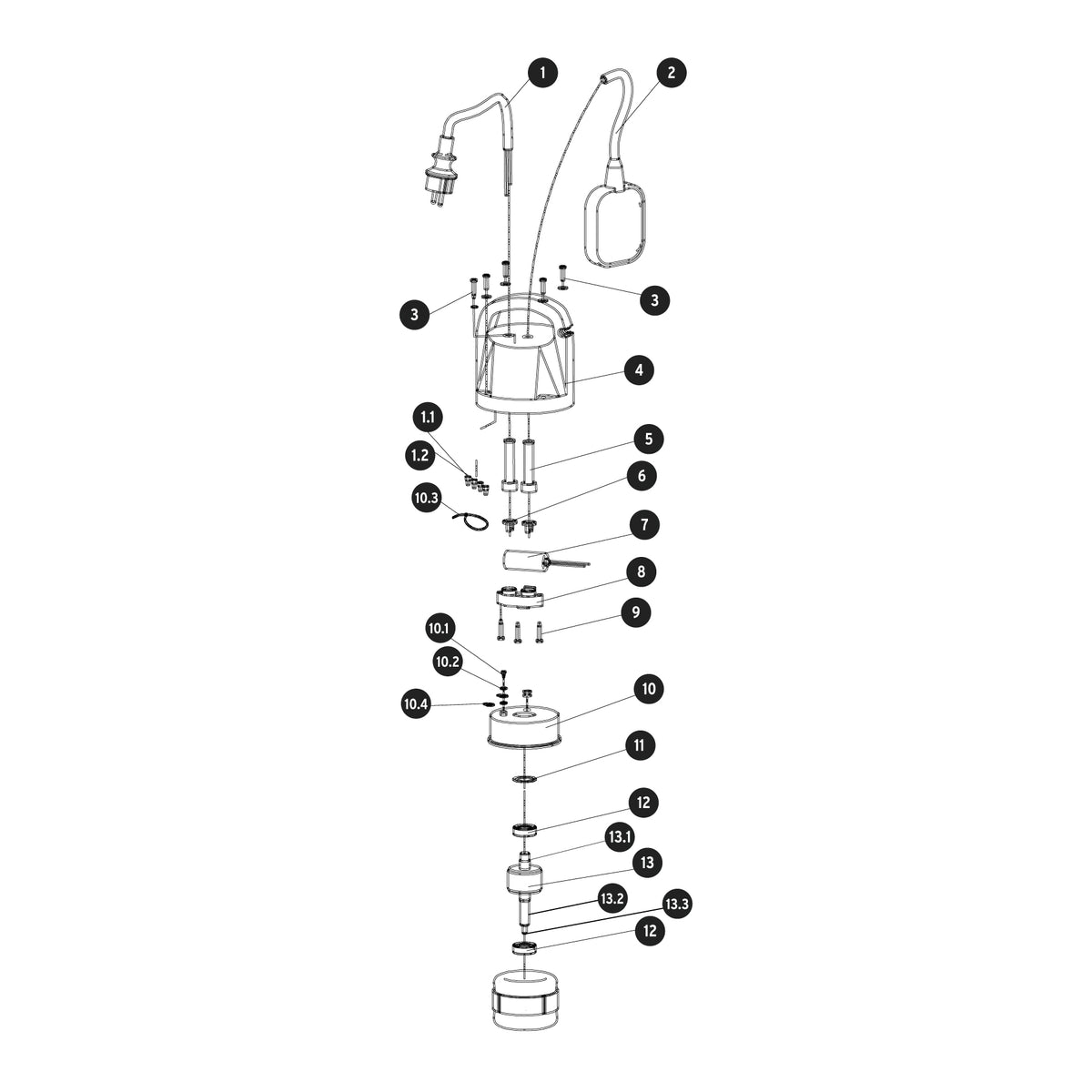 Bomba sumergible plástica para agua sucia 1 HP