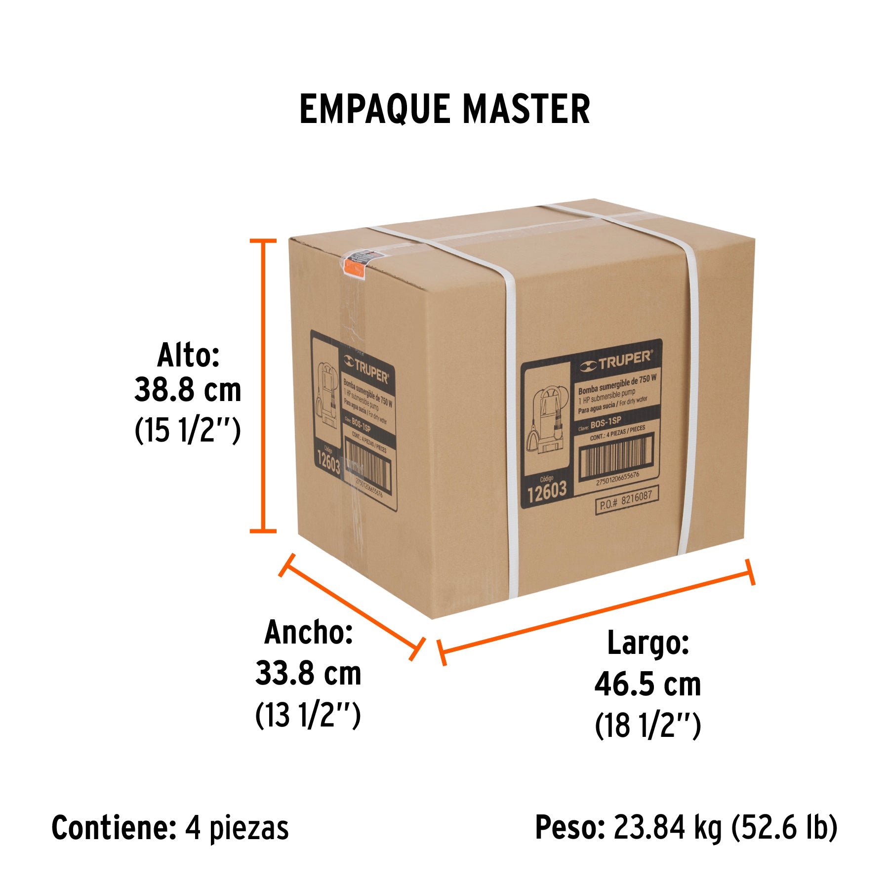 Bomba sumergible plástica para agua sucia 1 HP