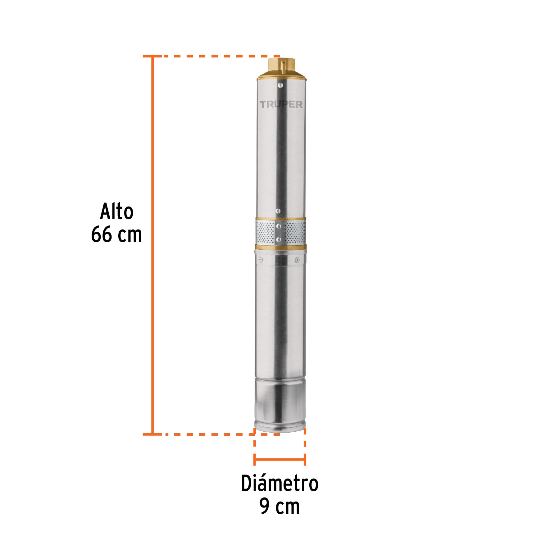 Bomba sumergible tipo bala para agua limpia 3/4 Hp