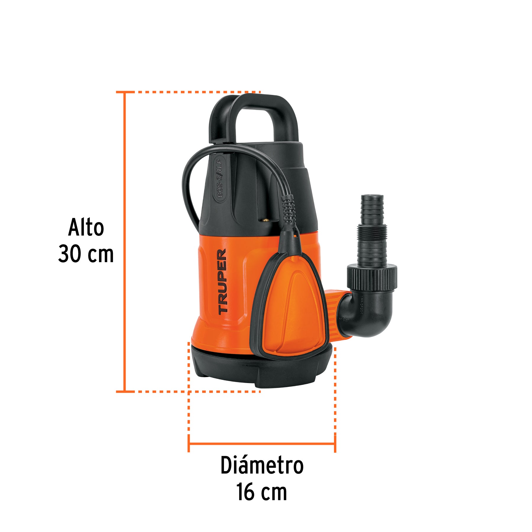 Bomba sumergible plástica para agua limpia 3/4 HP