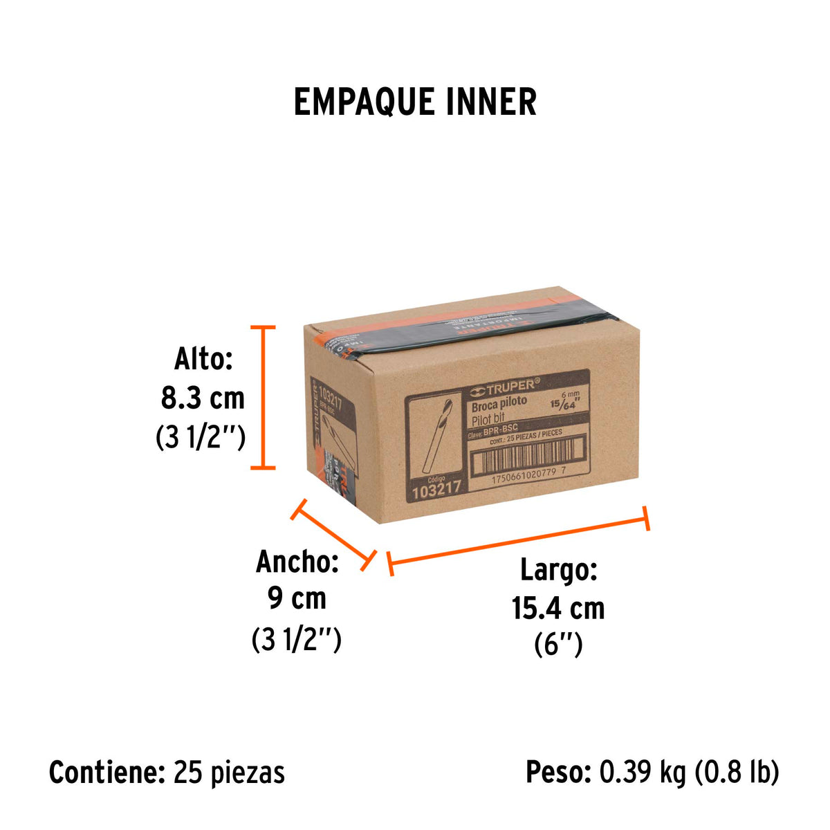Broca piloto para brocasierras carburo de tungsteno, Truper