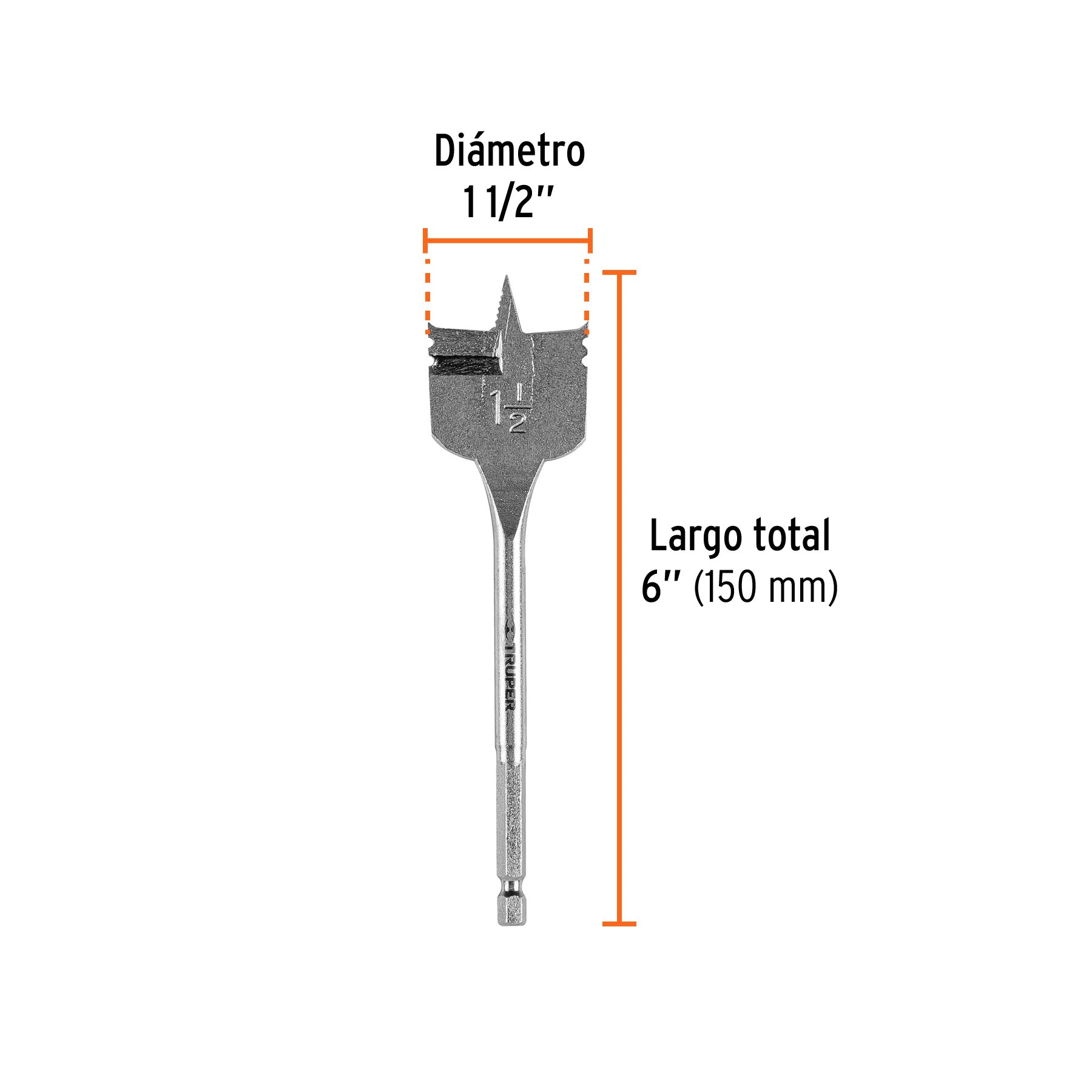 Broca plana de manita, 1-1/2"