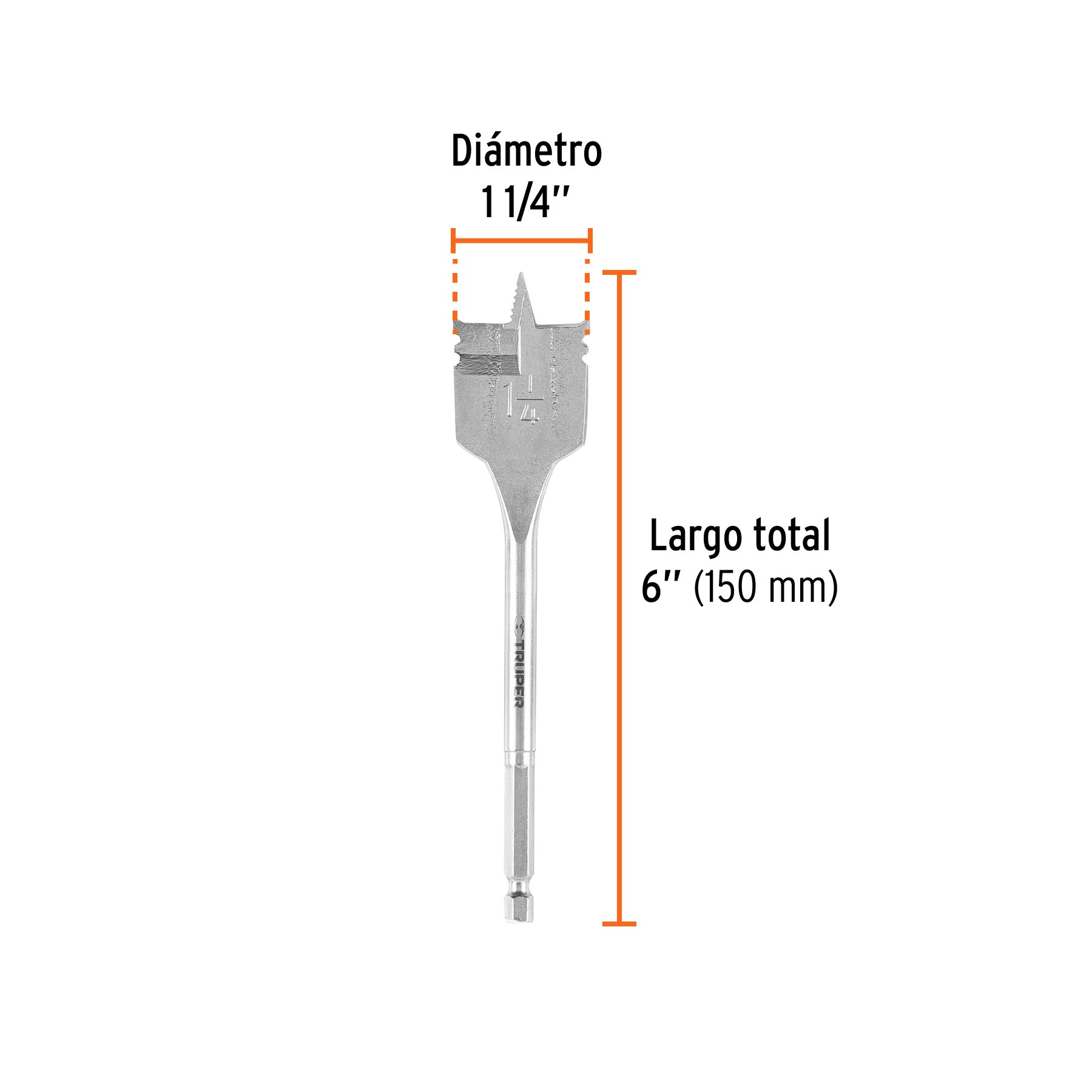 Broca plana de manita, 1-1/4"