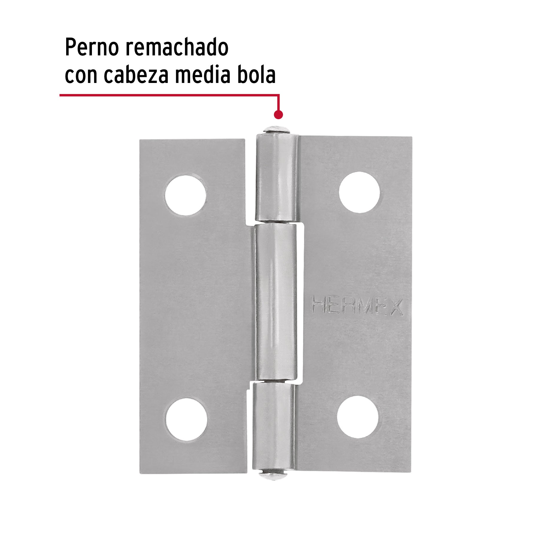 Bolsa con 2 bisagras rectangulares 1-1/2', acero pulido