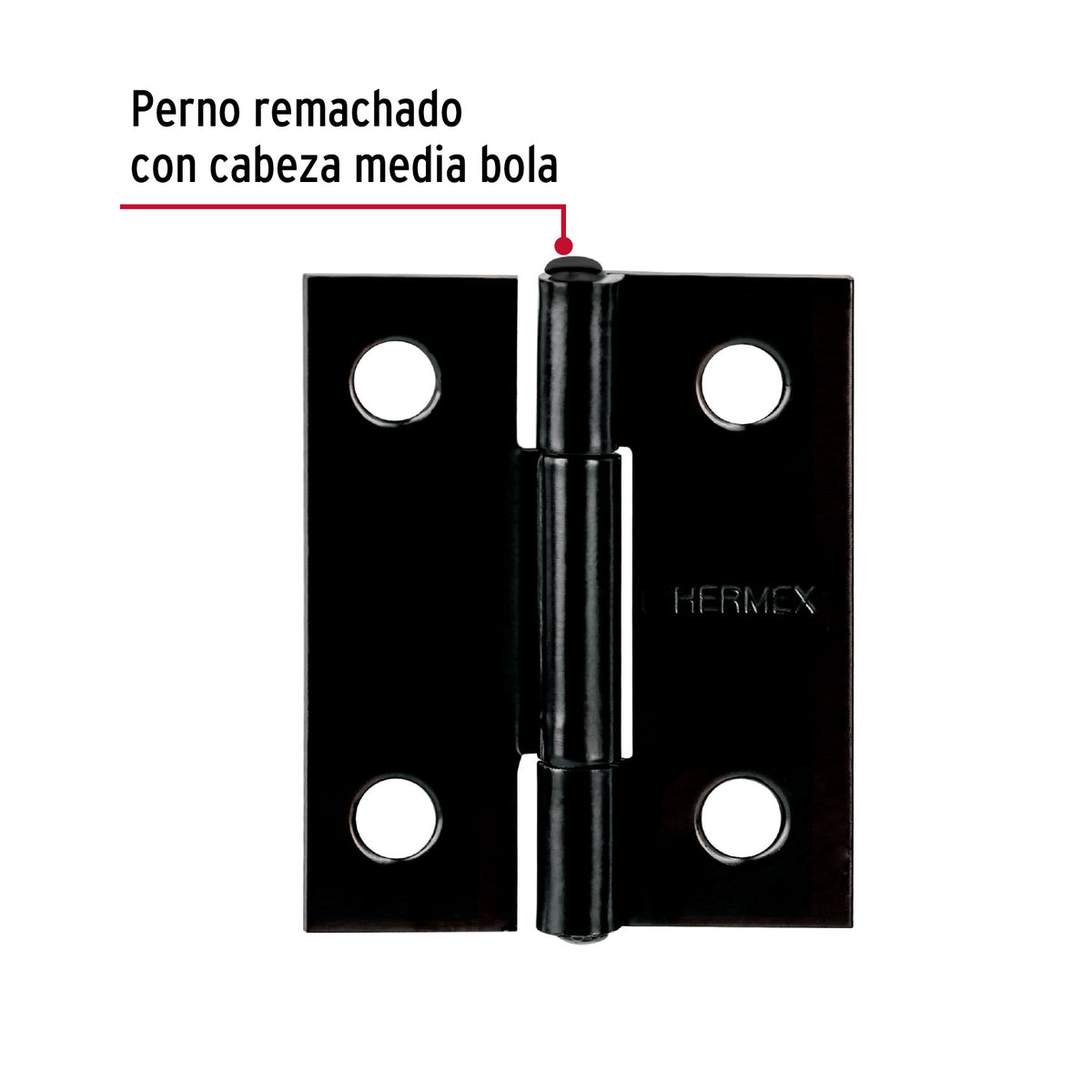 Bisagra rectangular 1-1/2' negra, Hermex