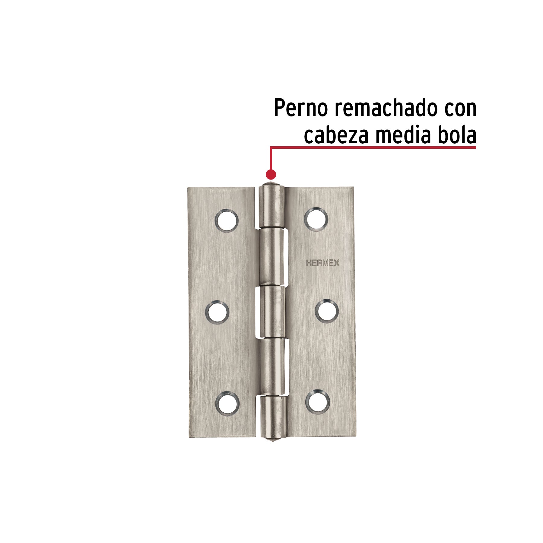 Bisagra rectangular 2-1/2", acero inoxidable