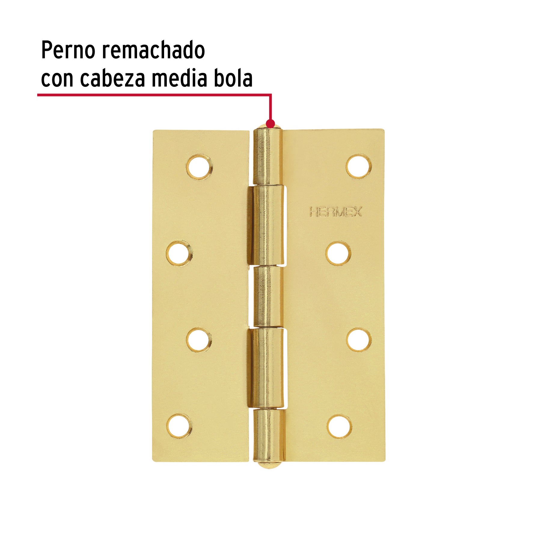 Bolsa con 2 bisagras rectangulares 4', acero latonado