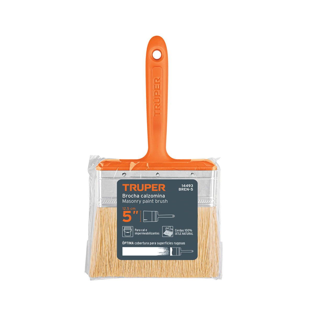 Brocha para encalar, mango de plástico, 5"
