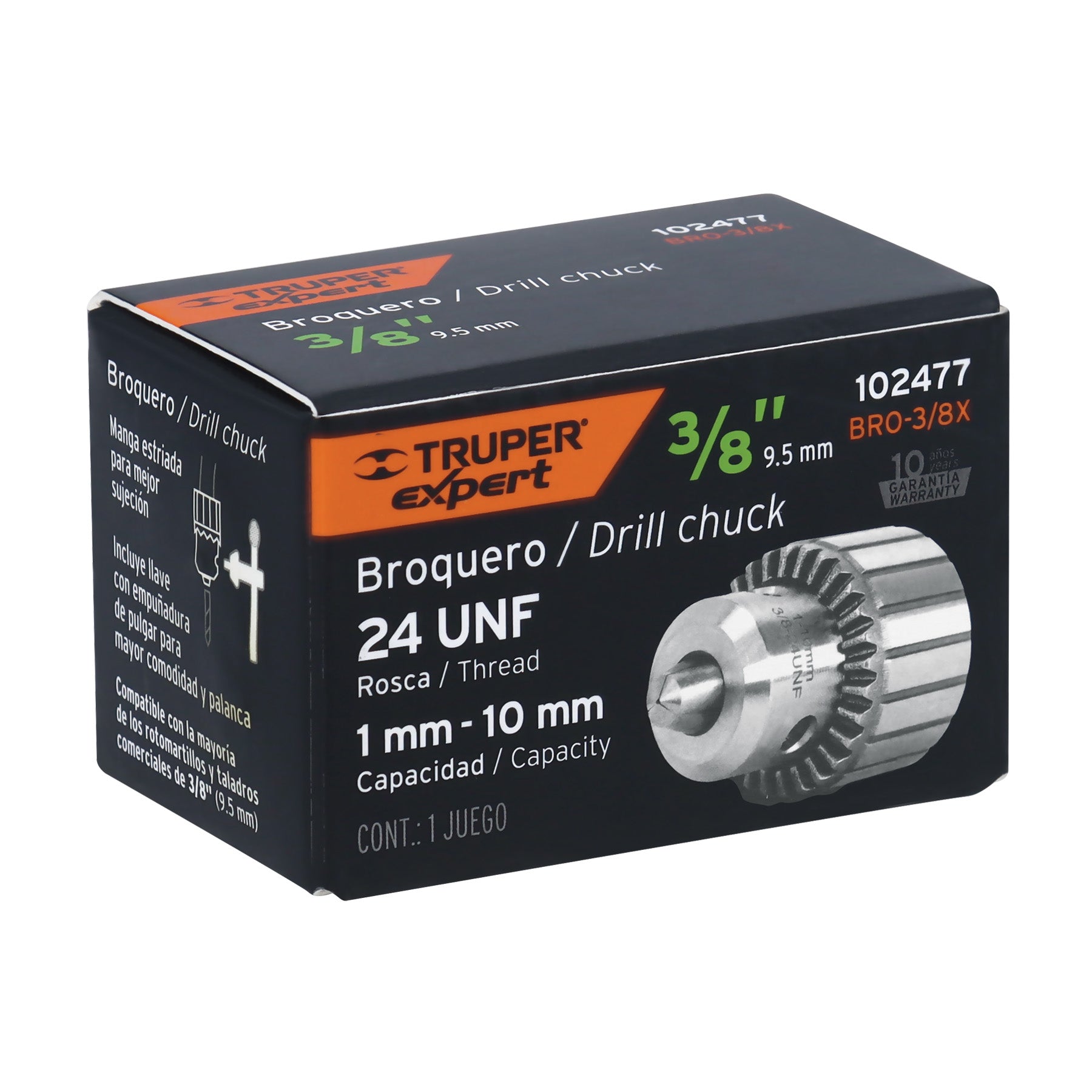 Broquero uso rudo con llave, 3/8', Truper