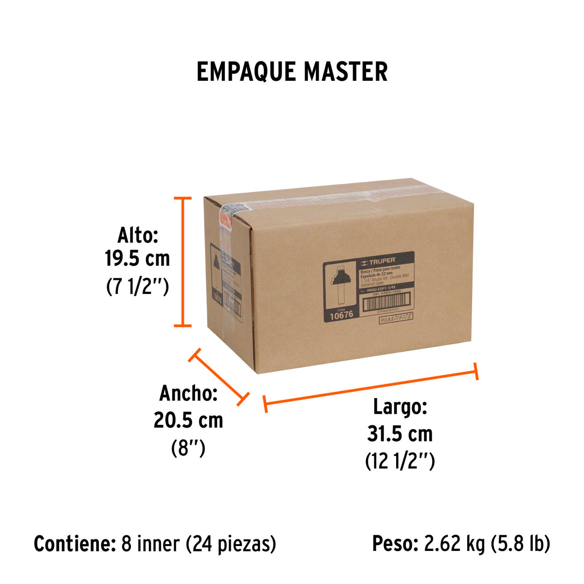 Broca para router, española, 1-1/4", con balero