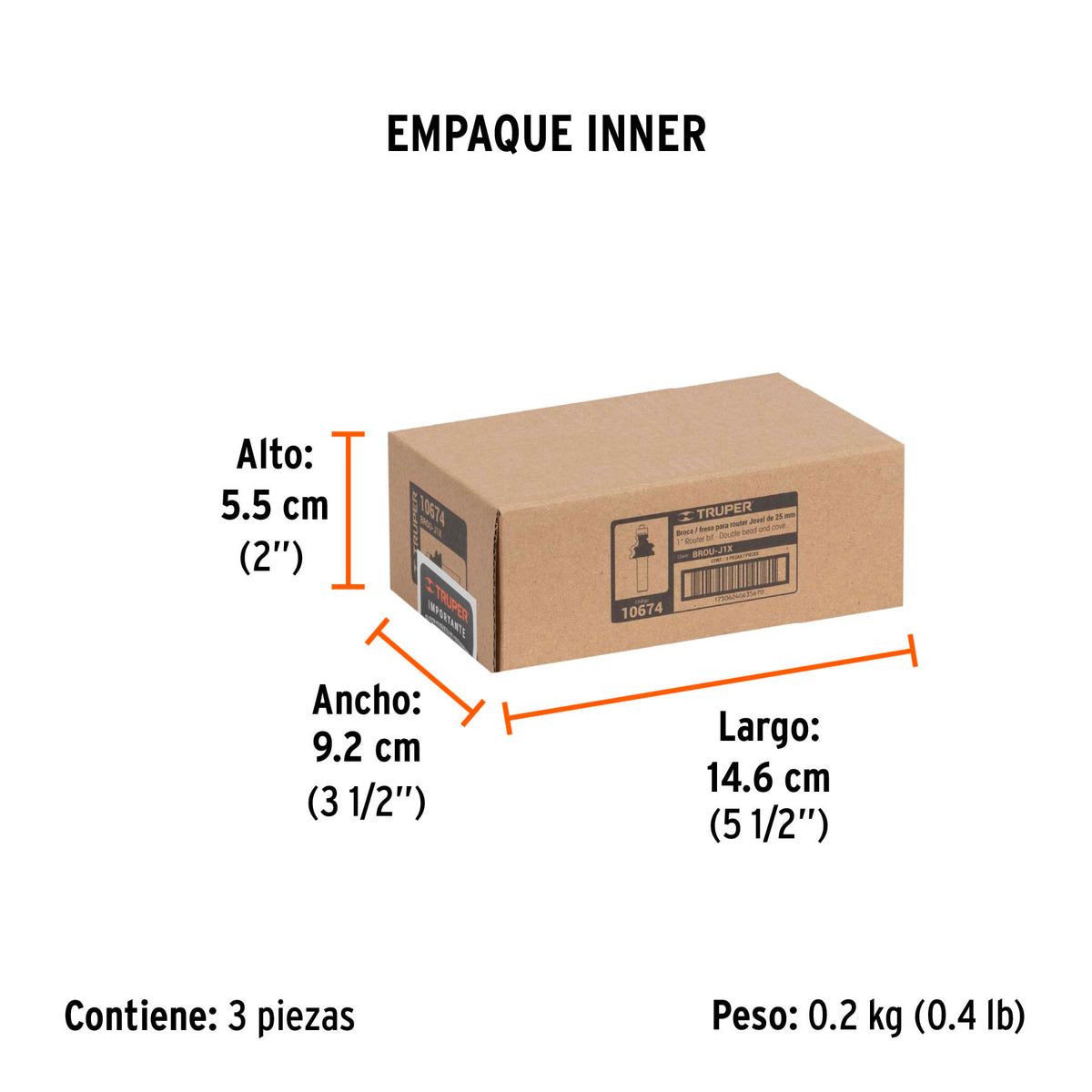 Broca router, jovel, 1", con balero