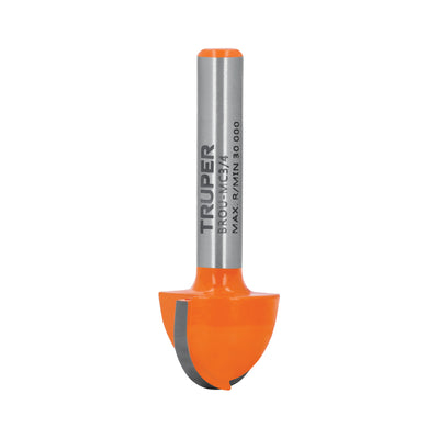 Broca para router, media caña, 3/4"