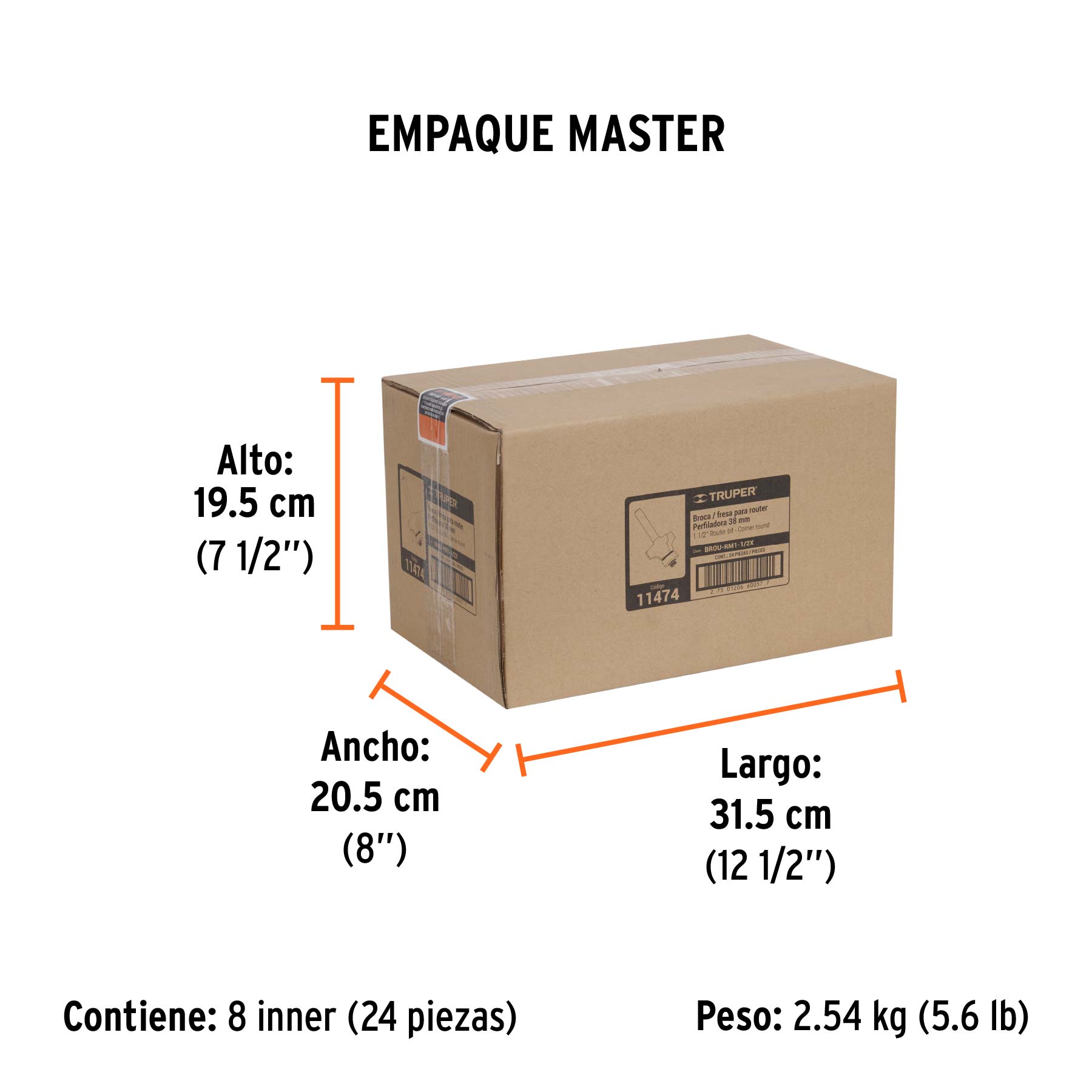 Broca para router, redondeado con moldura, 1-1/2" con balero