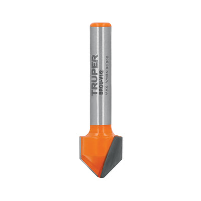 Broca para router, corte en "v", 1/2"