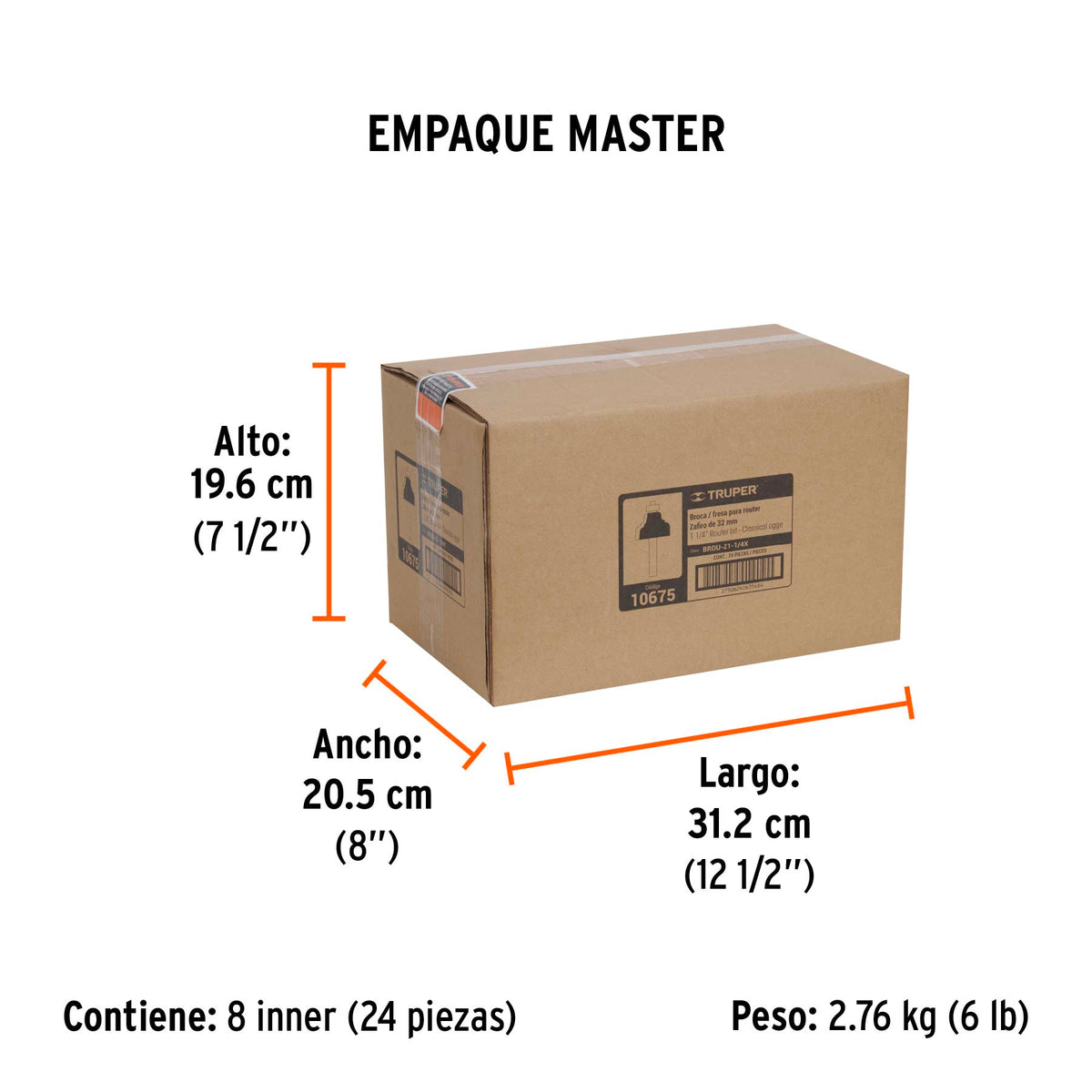 Broca para router, zafiro, 1-1/4", con balero
